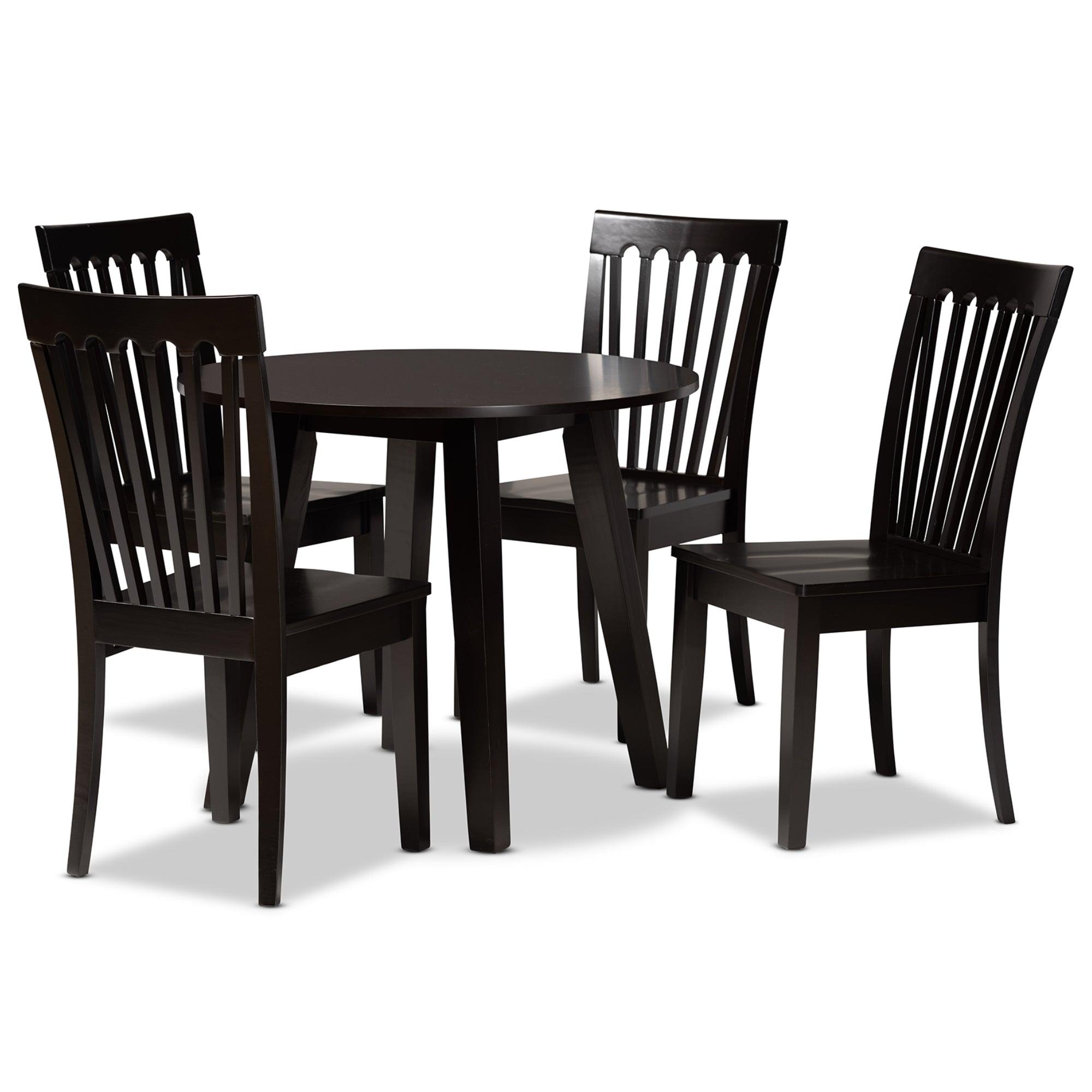 Zala Modern and Contemporary Finished Wood 5-Piece Dining Set