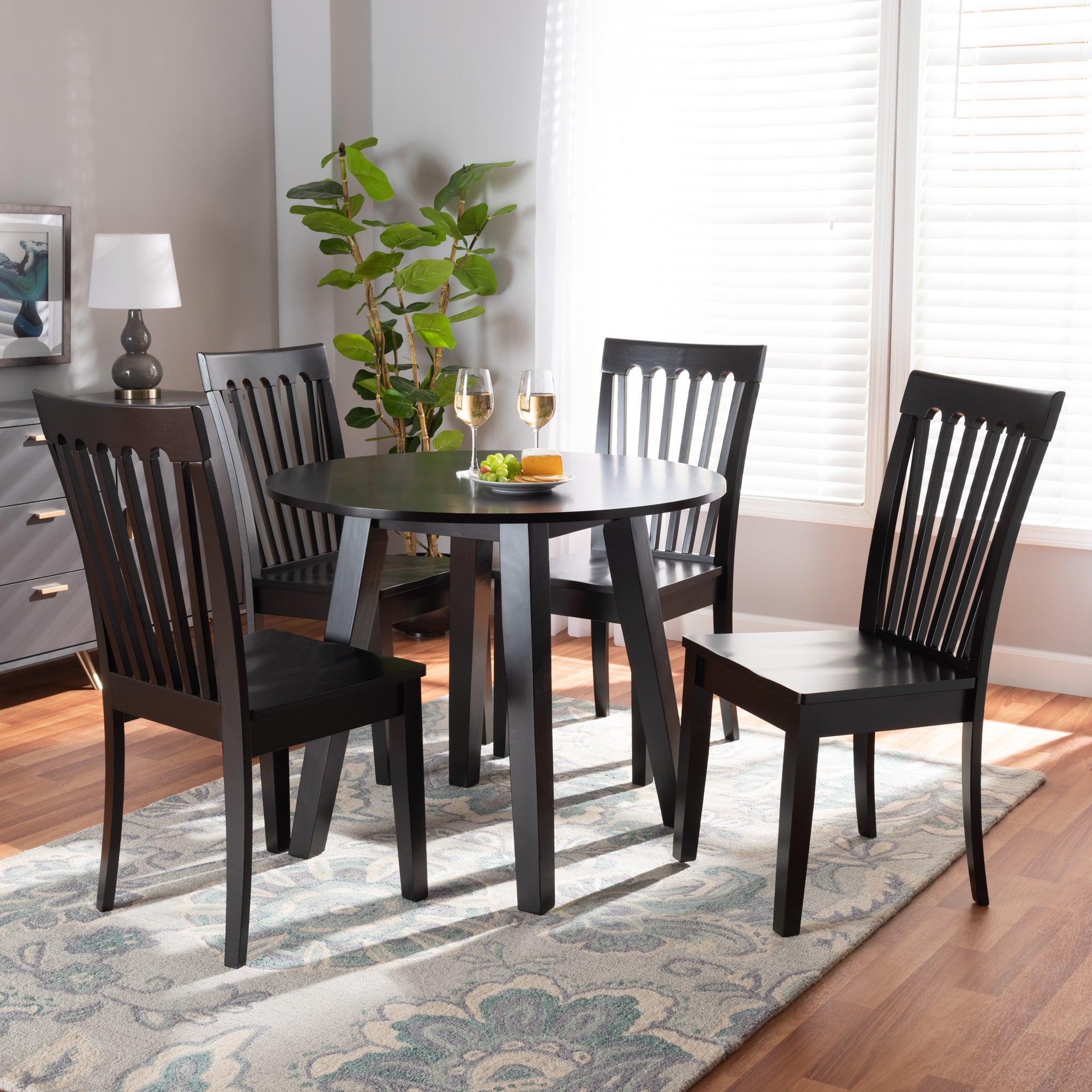 Zala Modern and Contemporary Finished Wood 5-Piece Dining Set