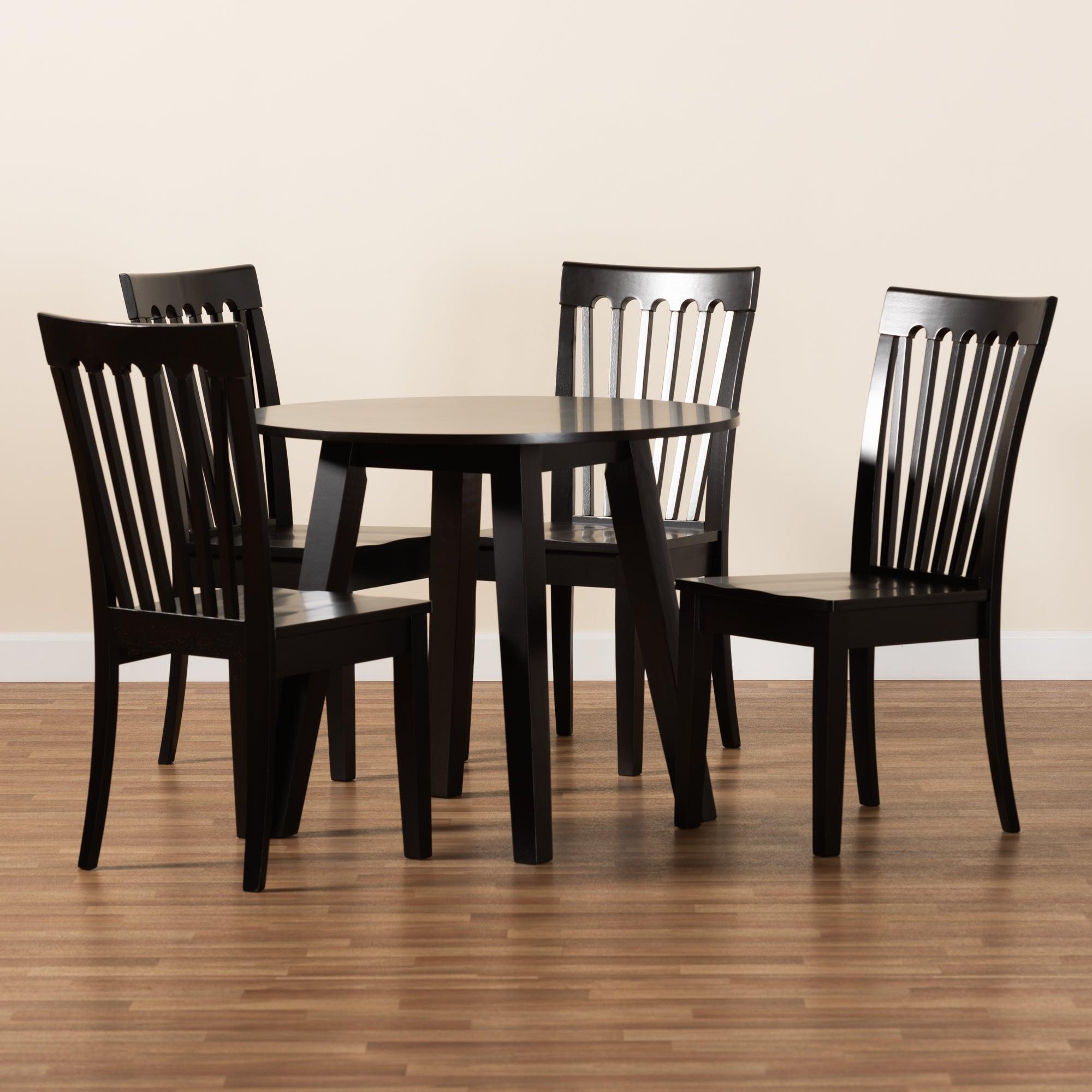 Zala Modern and Contemporary Finished Wood 5-Piece Dining Set