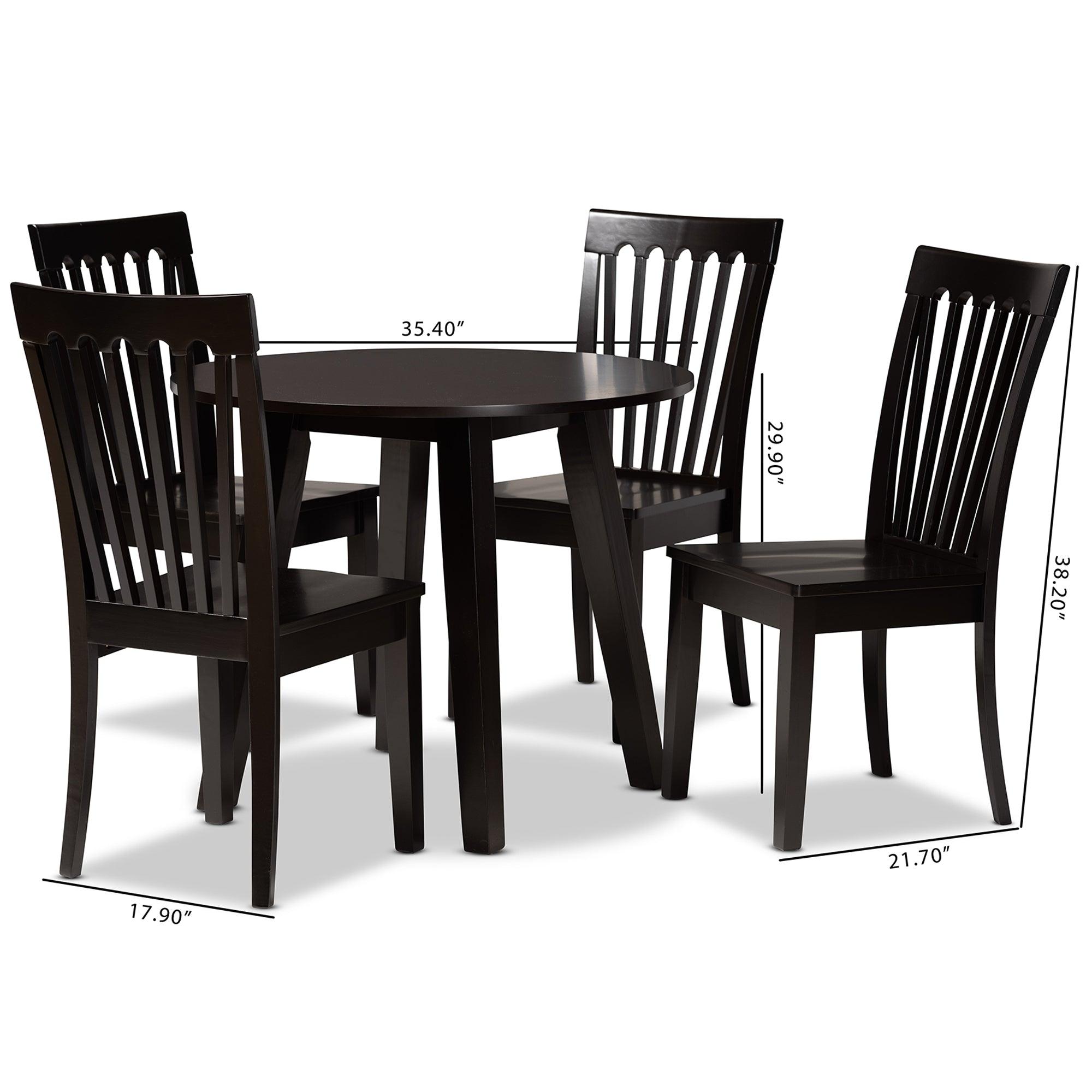 Zala Modern and Contemporary Finished Wood 5-Piece Dining Set