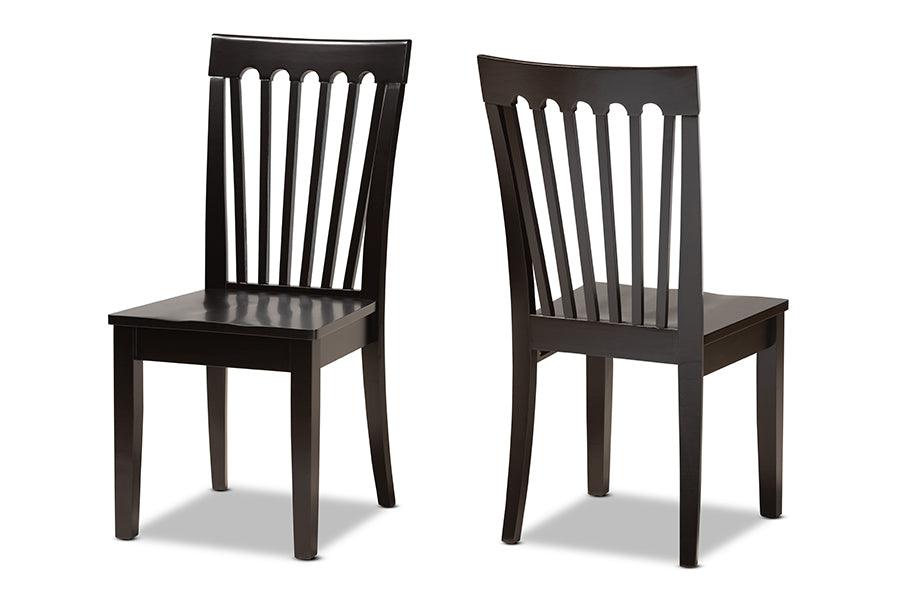 Minette Modern and Contemporary Transitional Finished Wood 2-Piece Dining Chair Set