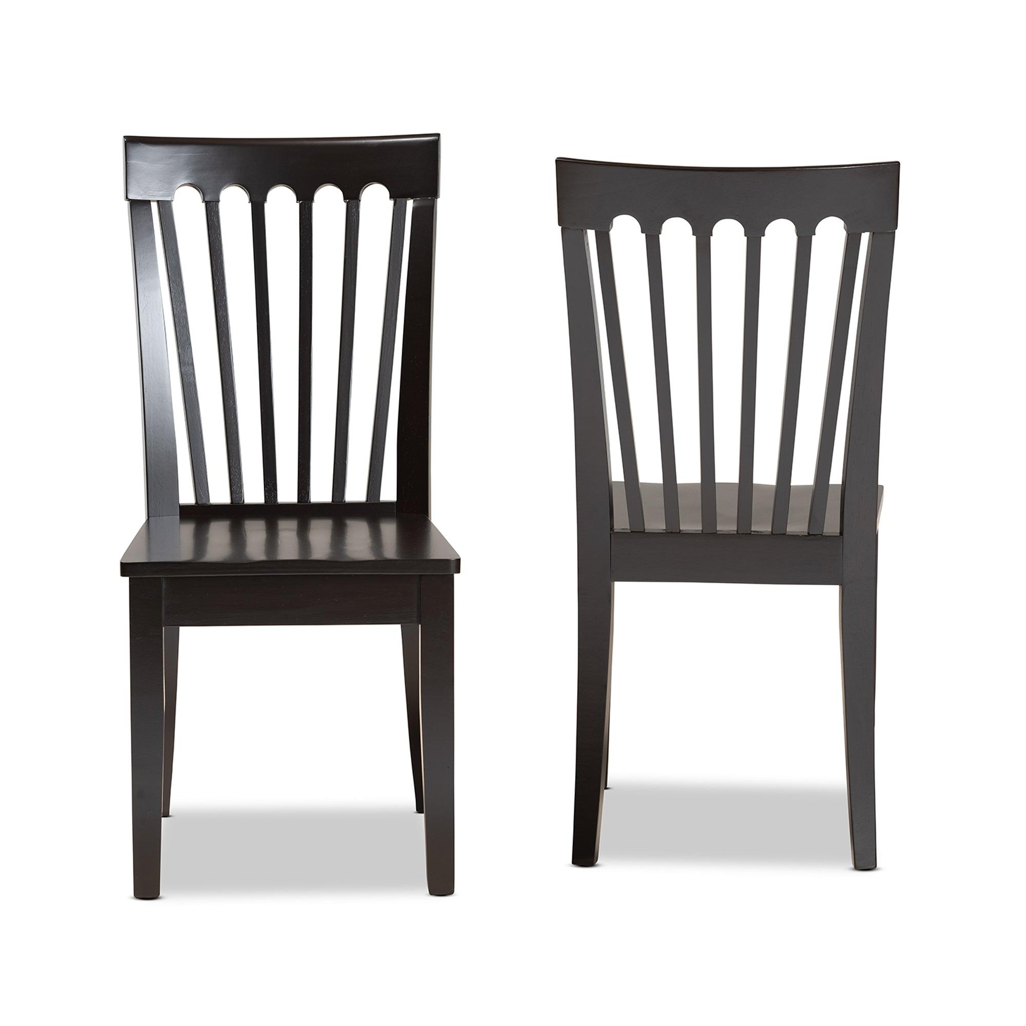 Minette Modern and Contemporary Transitional Finished Wood 2-Piece Dining Chair Set