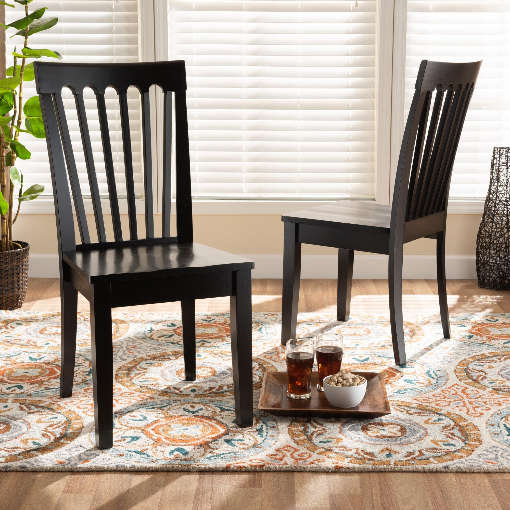 Minette Modern and Contemporary Transitional Finished Wood 2-Piece Dining Chair Set