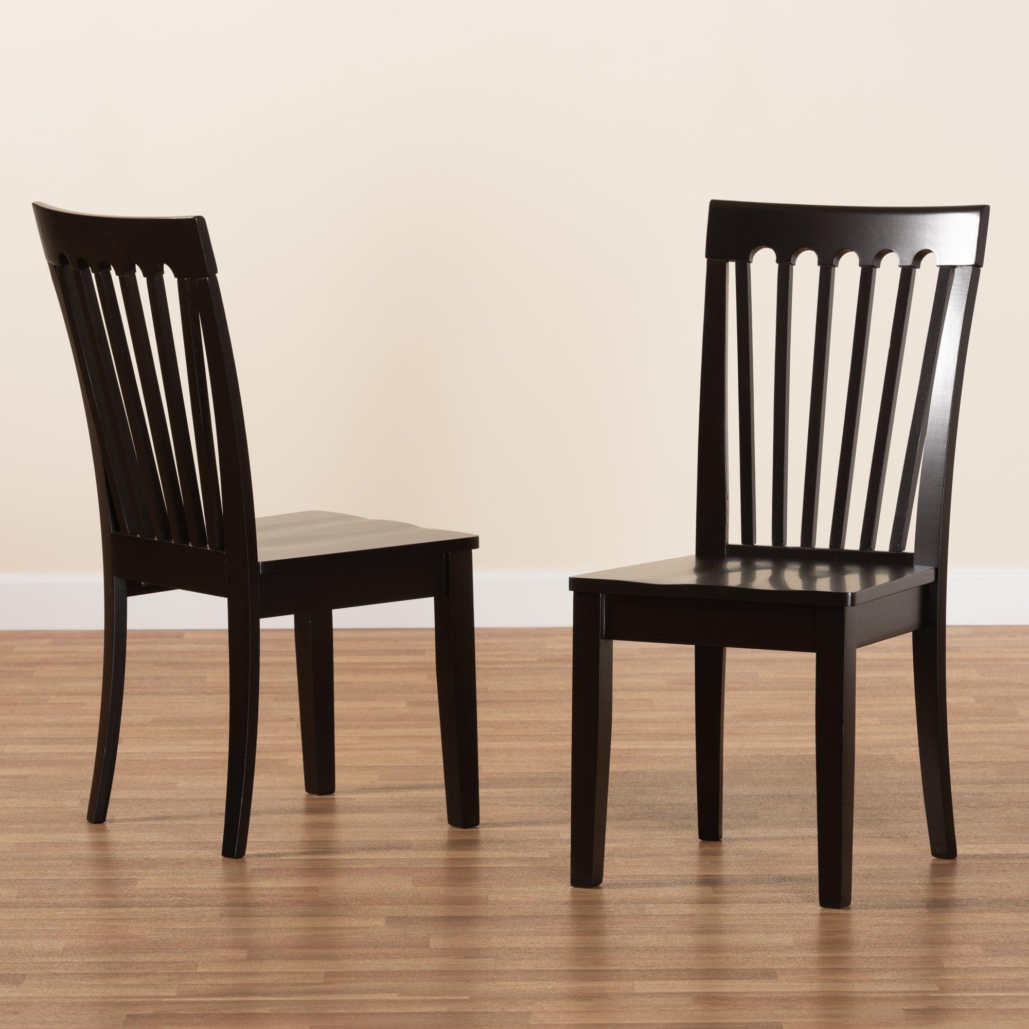 Minette Modern and Contemporary Transitional Finished Wood 2-Piece Dining Chair Set