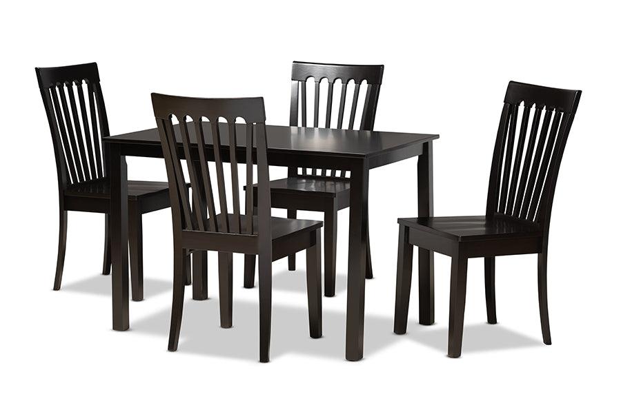 Erion Modern and Contemporary Finished Wood 5-Piece Dining Set