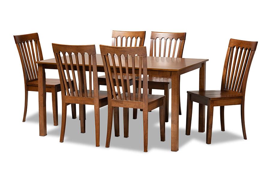 Erion Modern and Contemporary Finished Wood 7-Piece Dining Set