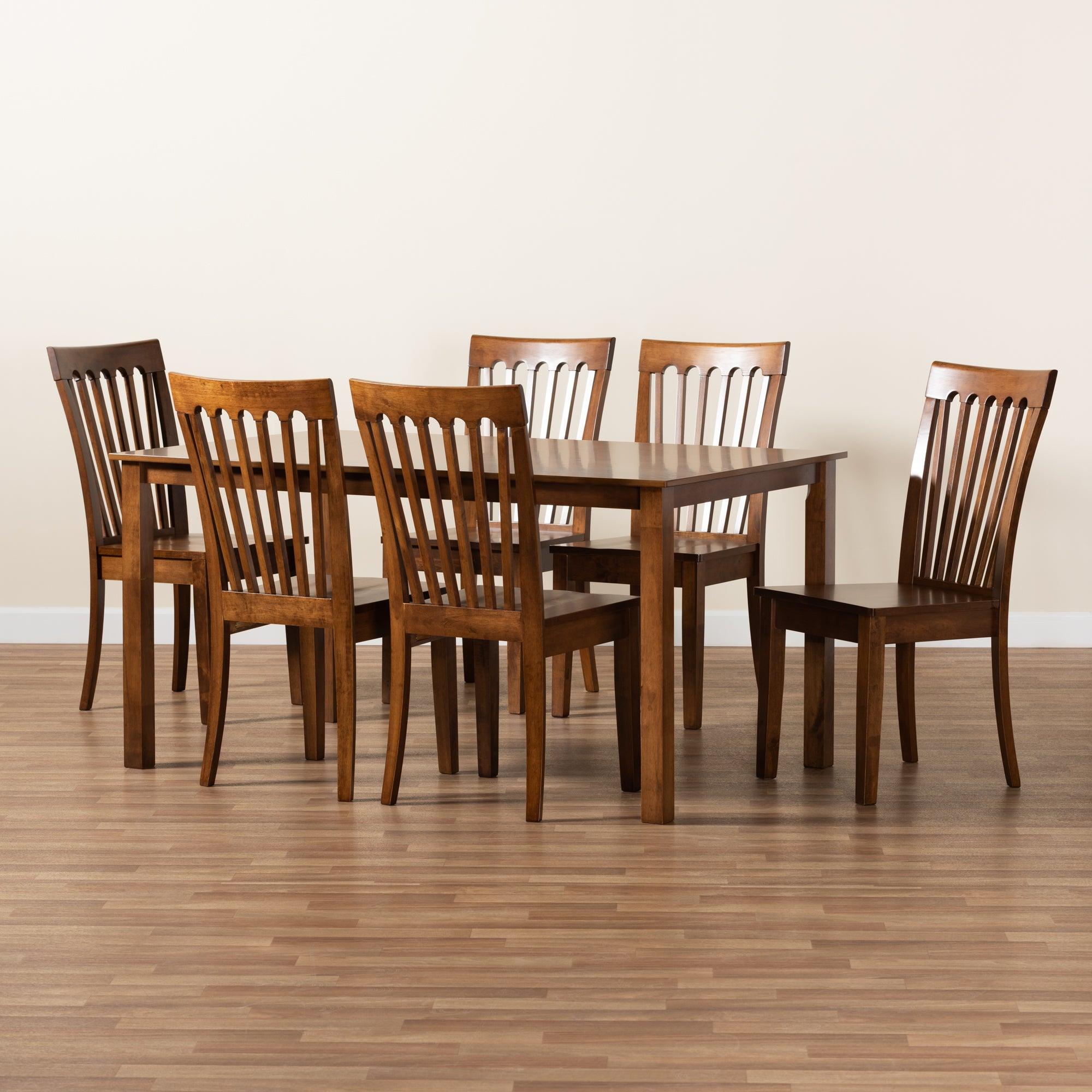 Erion Modern and Contemporary Finished Wood 7-Piece Dining Set