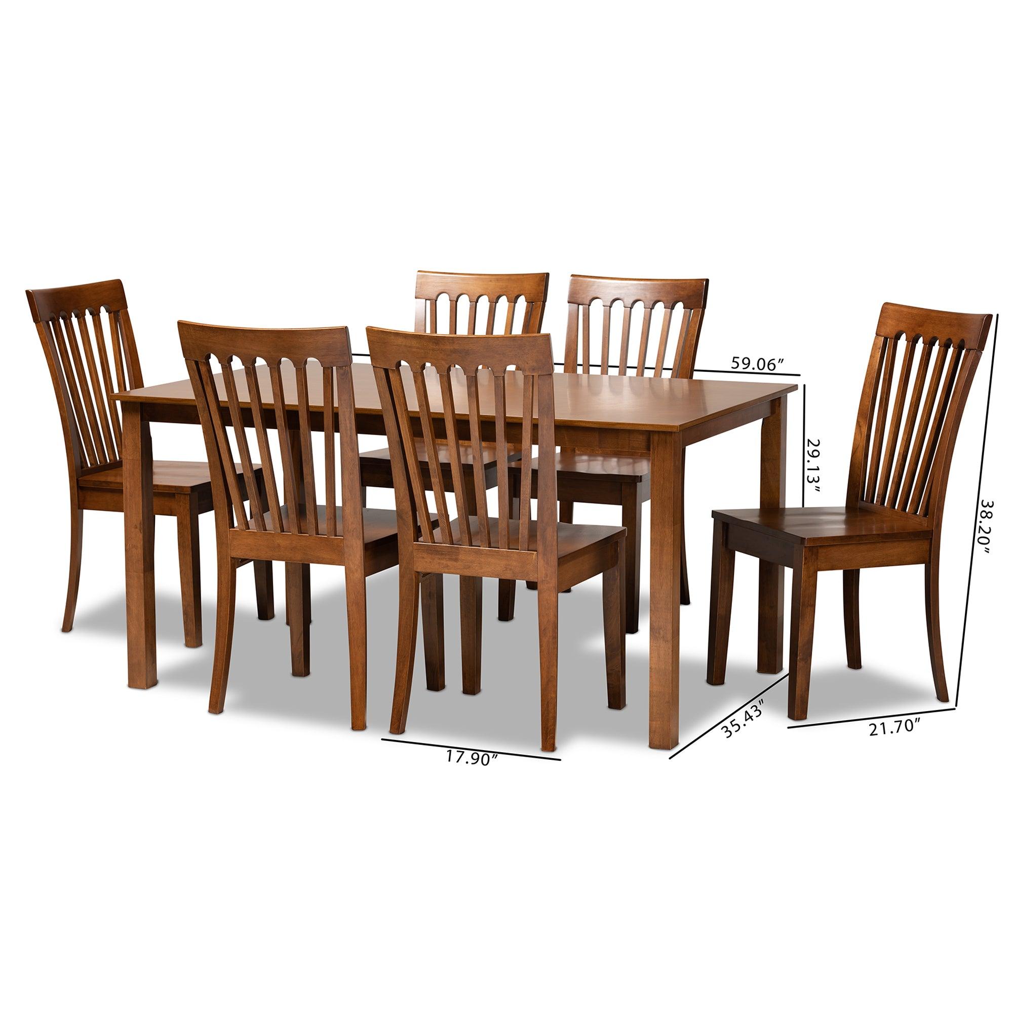 Erion Modern and Contemporary Finished Wood 7-Piece Dining Set