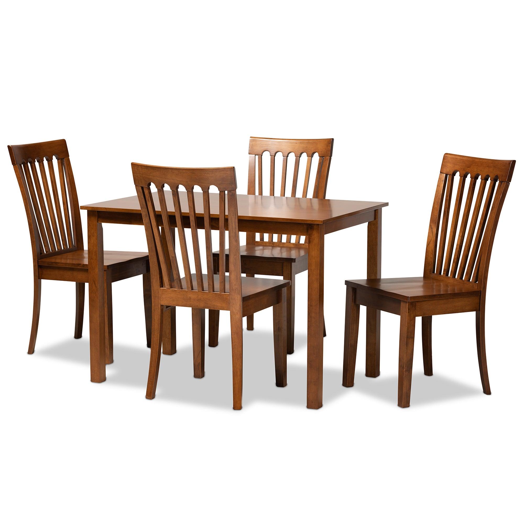 Erion Modern and Contemporary Finished Wood 5-Piece Dining Set