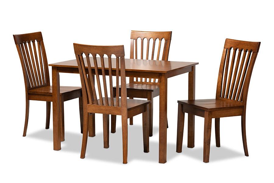 Erion Modern and Contemporary Finished Wood 5-Piece Dining Set