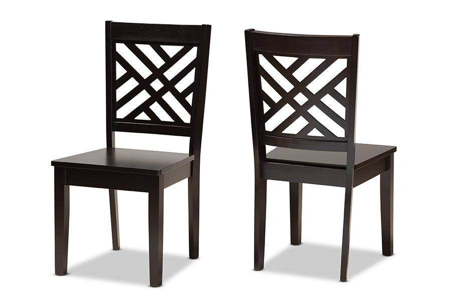 Caron Modern and Contemporary Transitional Finished Wood 2-Piece Dining Chair Set