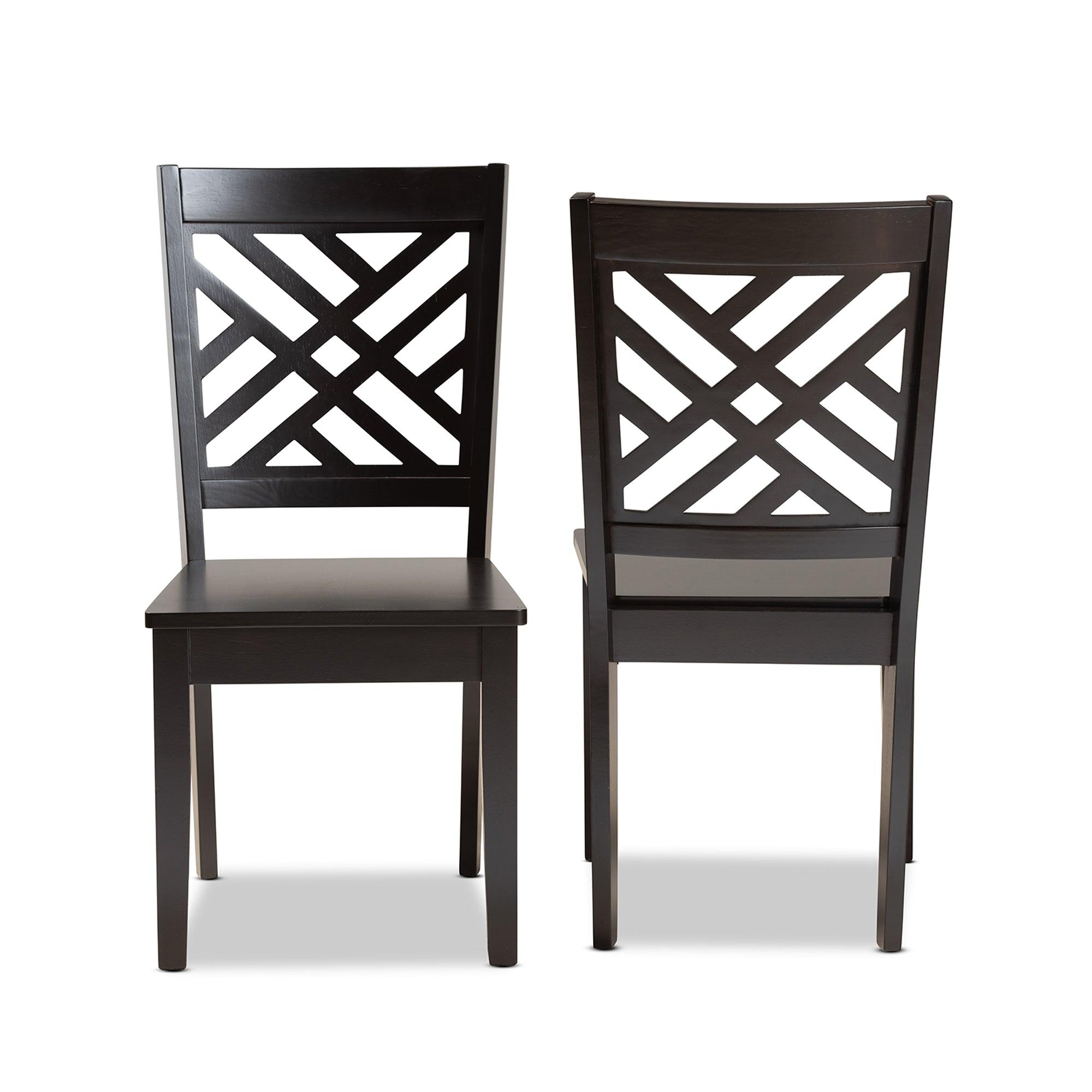 Caron Modern and Contemporary Transitional Finished Wood 2-Piece Dining Chair Set