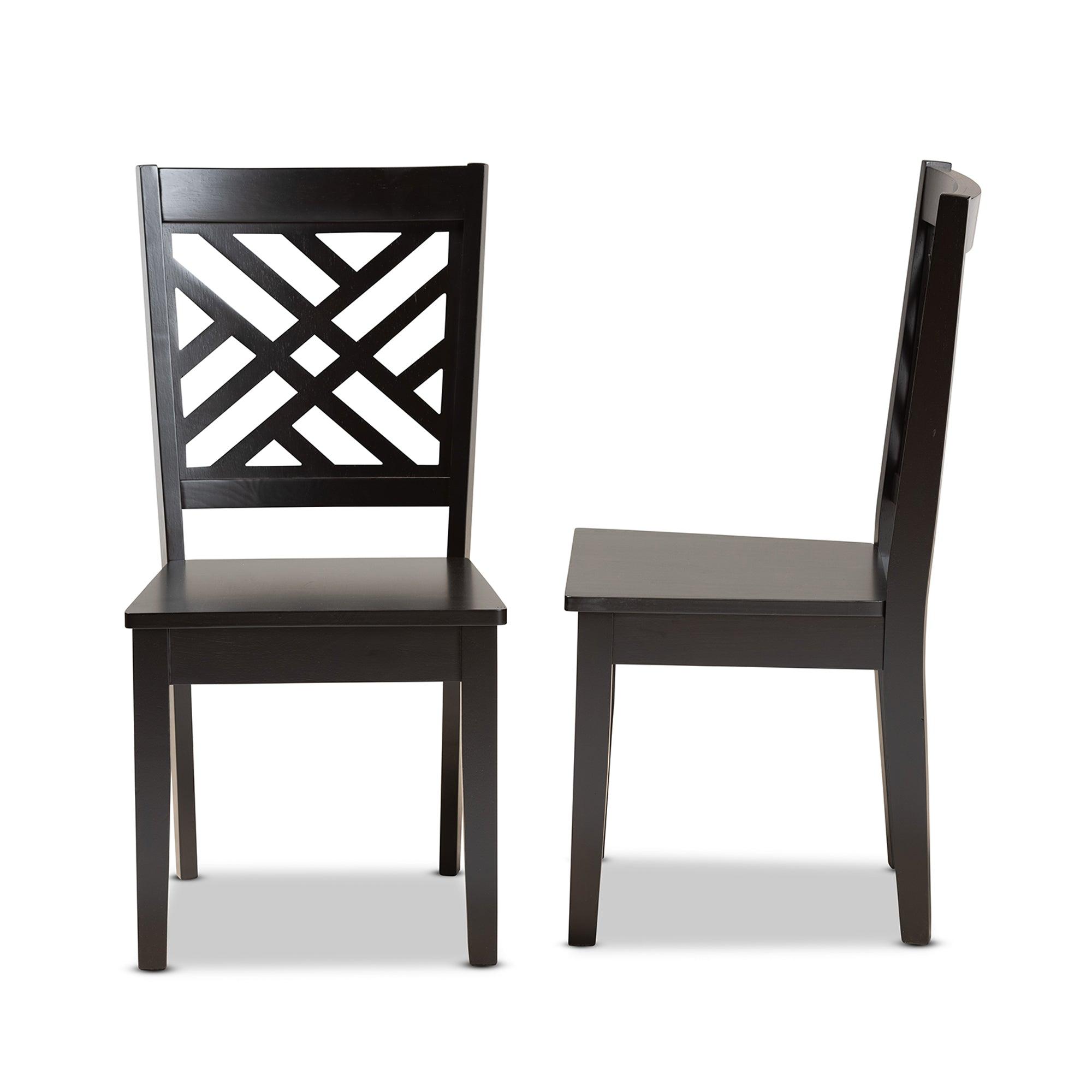 Caron Modern and Contemporary Transitional Finished Wood 2-Piece Dining Chair Set