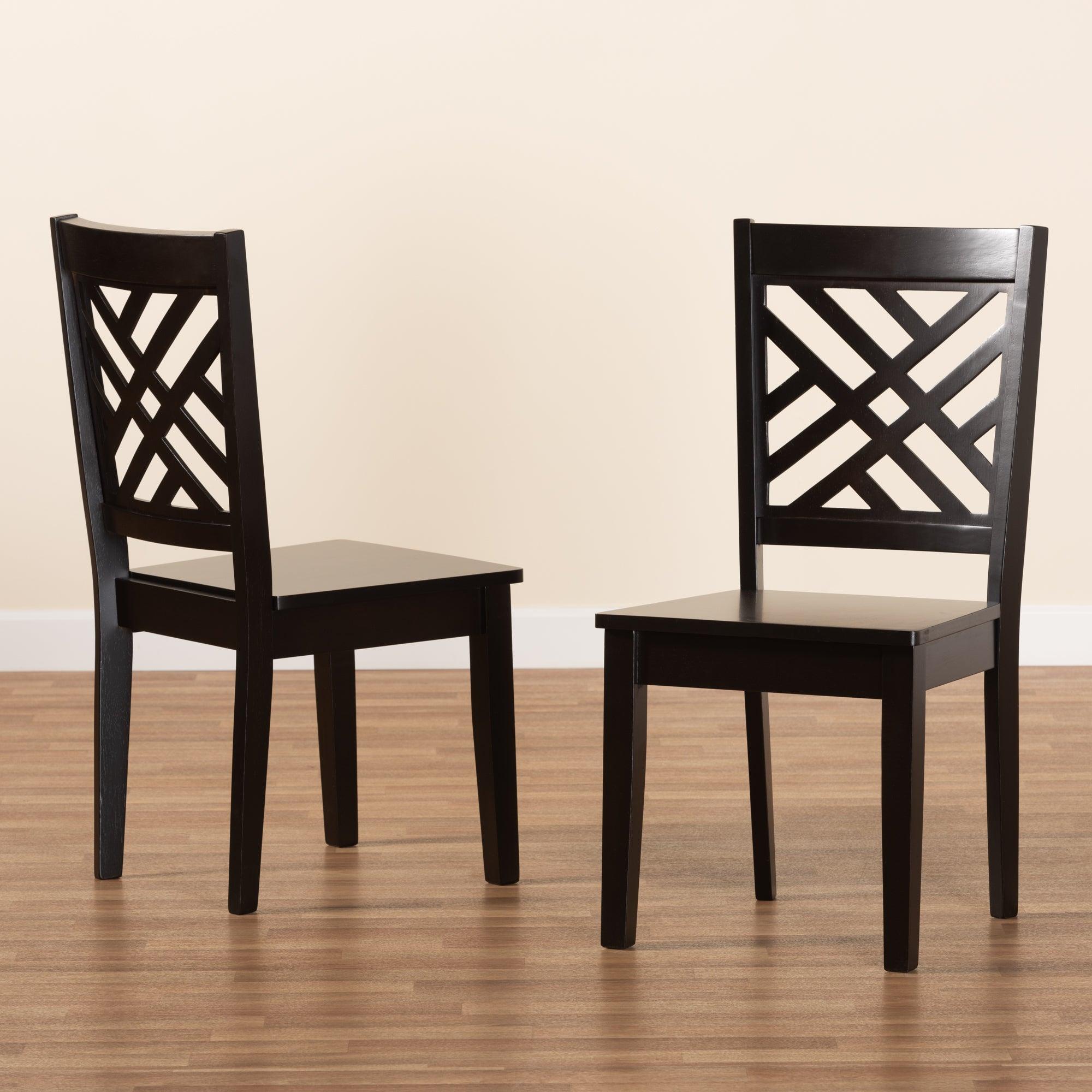 Caron Modern and Contemporary Transitional Finished Wood 2-Piece Dining Chair Set