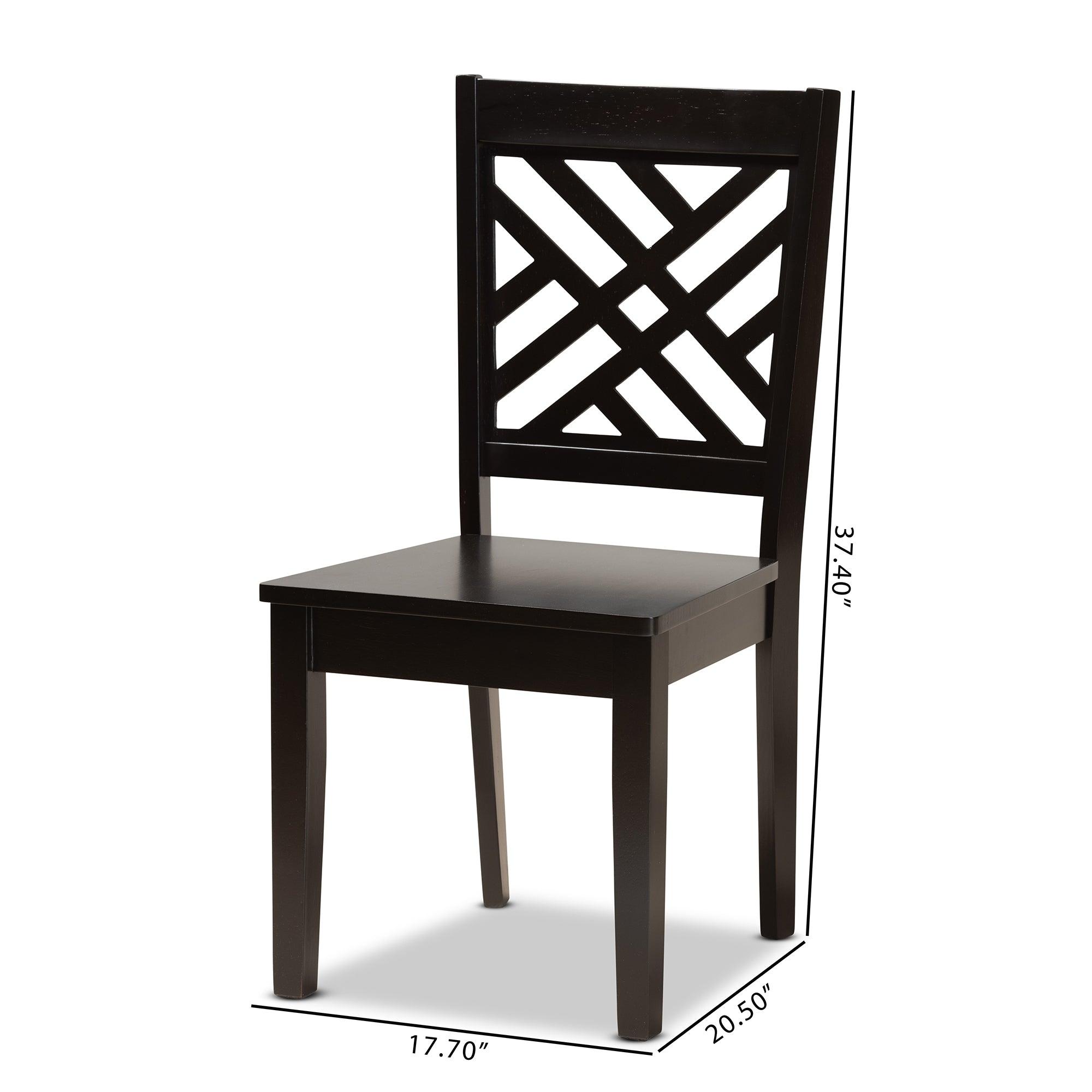 Caron Modern and Contemporary Transitional Finished Wood 2-Piece Dining Chair Set