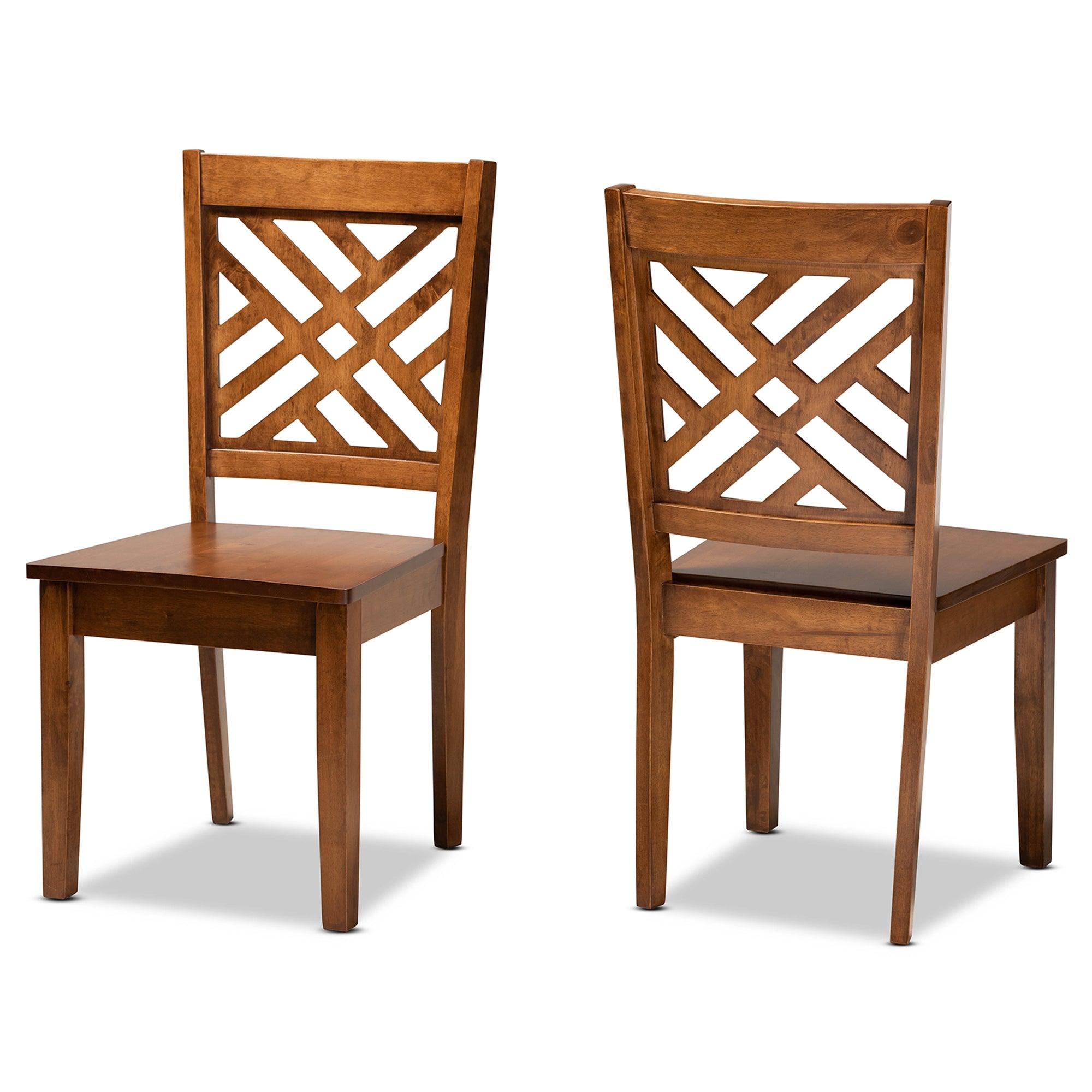 Caron Modern and Contemporary Transitional Finished Wood 2-Piece Dining Chair Set