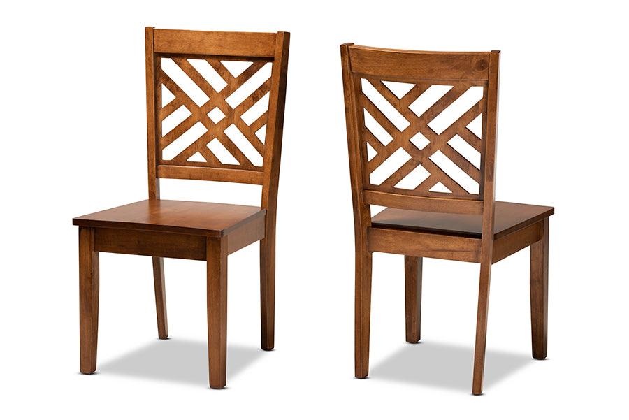 Caron Modern and Contemporary Transitional Finished Wood 2-Piece Dining Chair Set