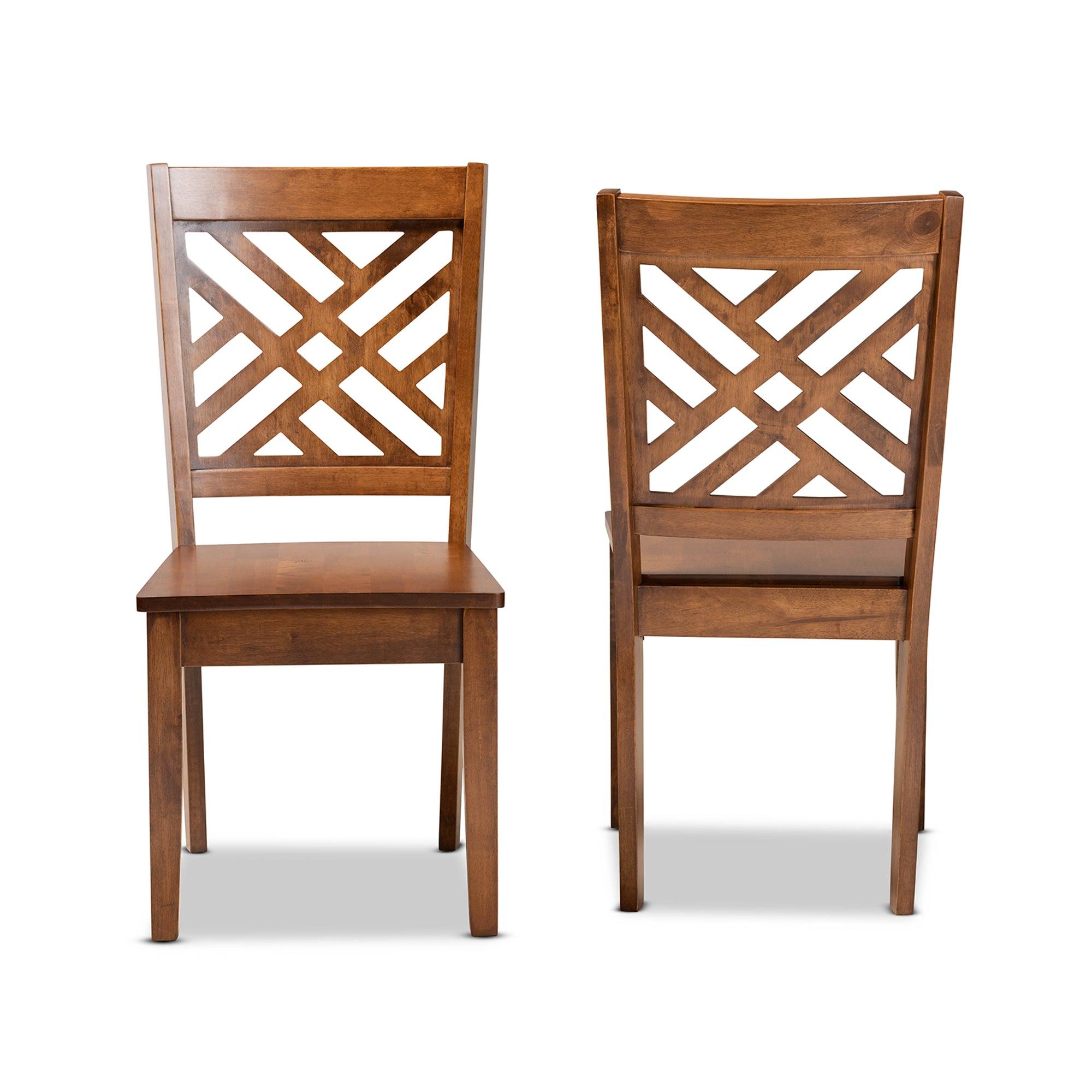 Caron Modern and Contemporary Transitional Finished Wood 2-Piece Dining Chair Set