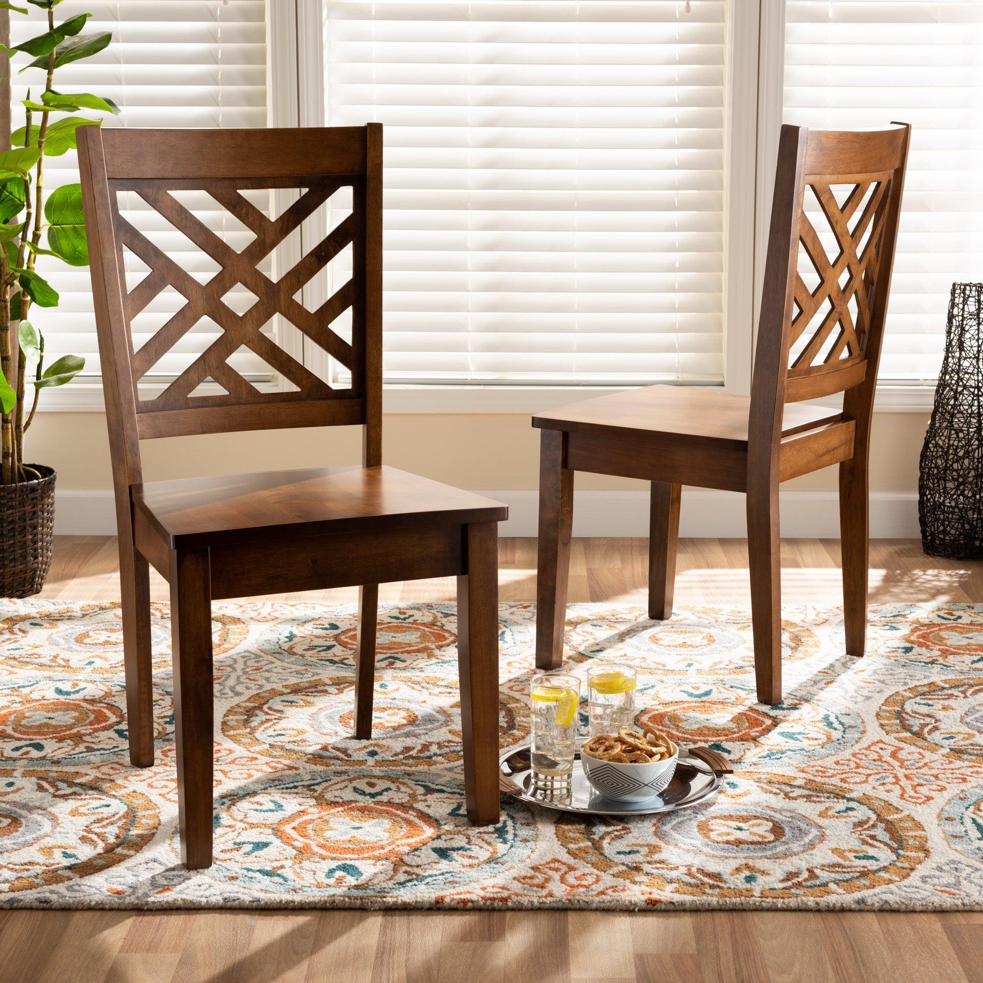 Caron Modern and Contemporary Transitional Finished Wood 2-Piece Dining Chair Set