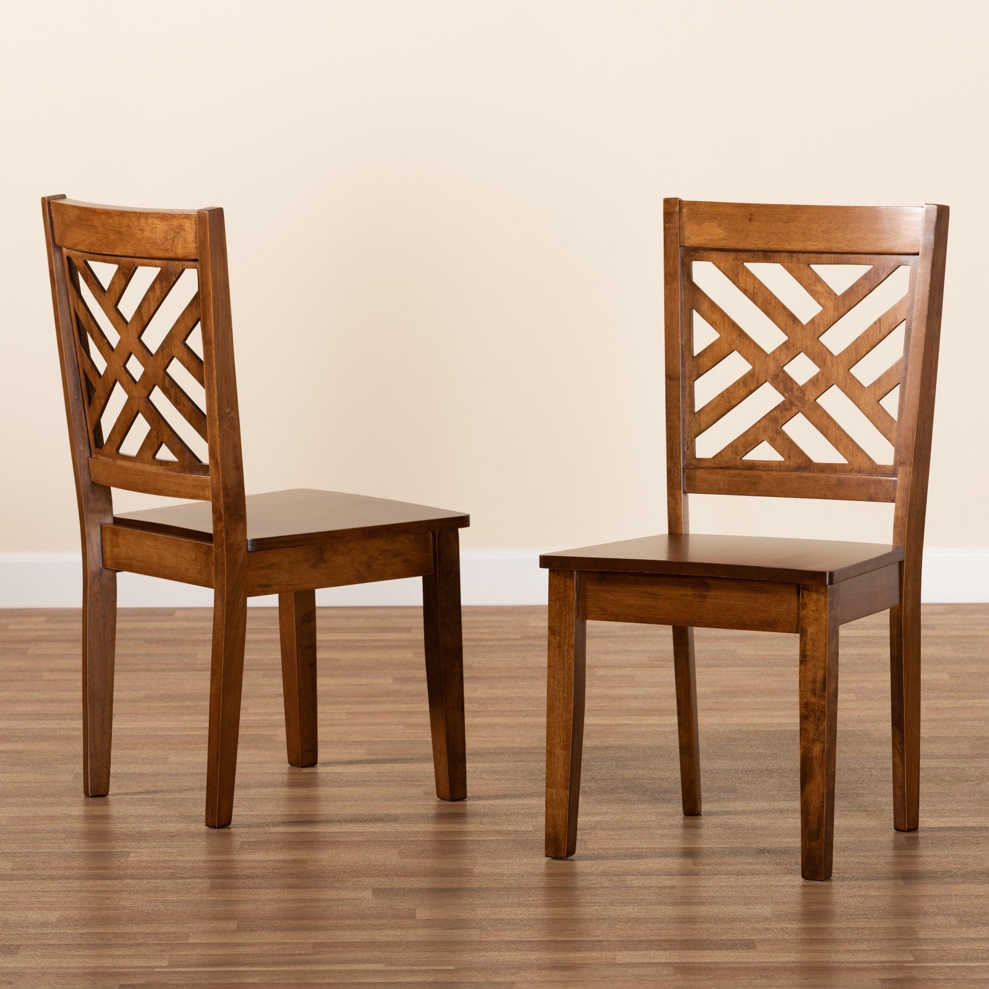 Caron Modern and Contemporary Transitional Finished Wood 2-Piece Dining Chair Set