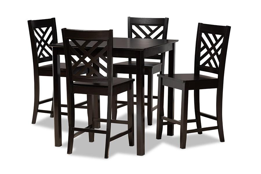 Caron Modern and Contemporary Finished Wood 5-Piece Pub Set