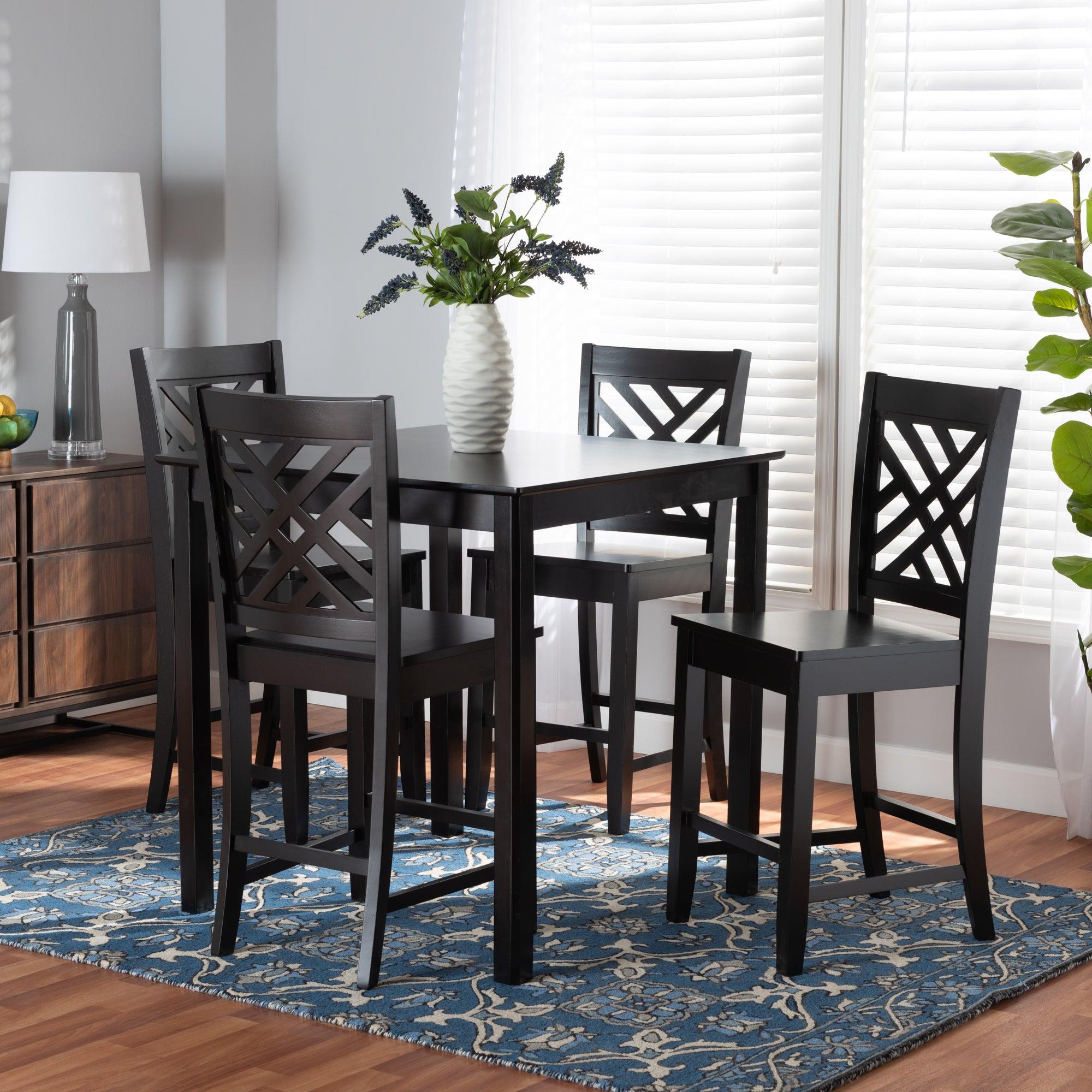 Caron Modern and Contemporary Finished Wood 5-Piece Pub Set