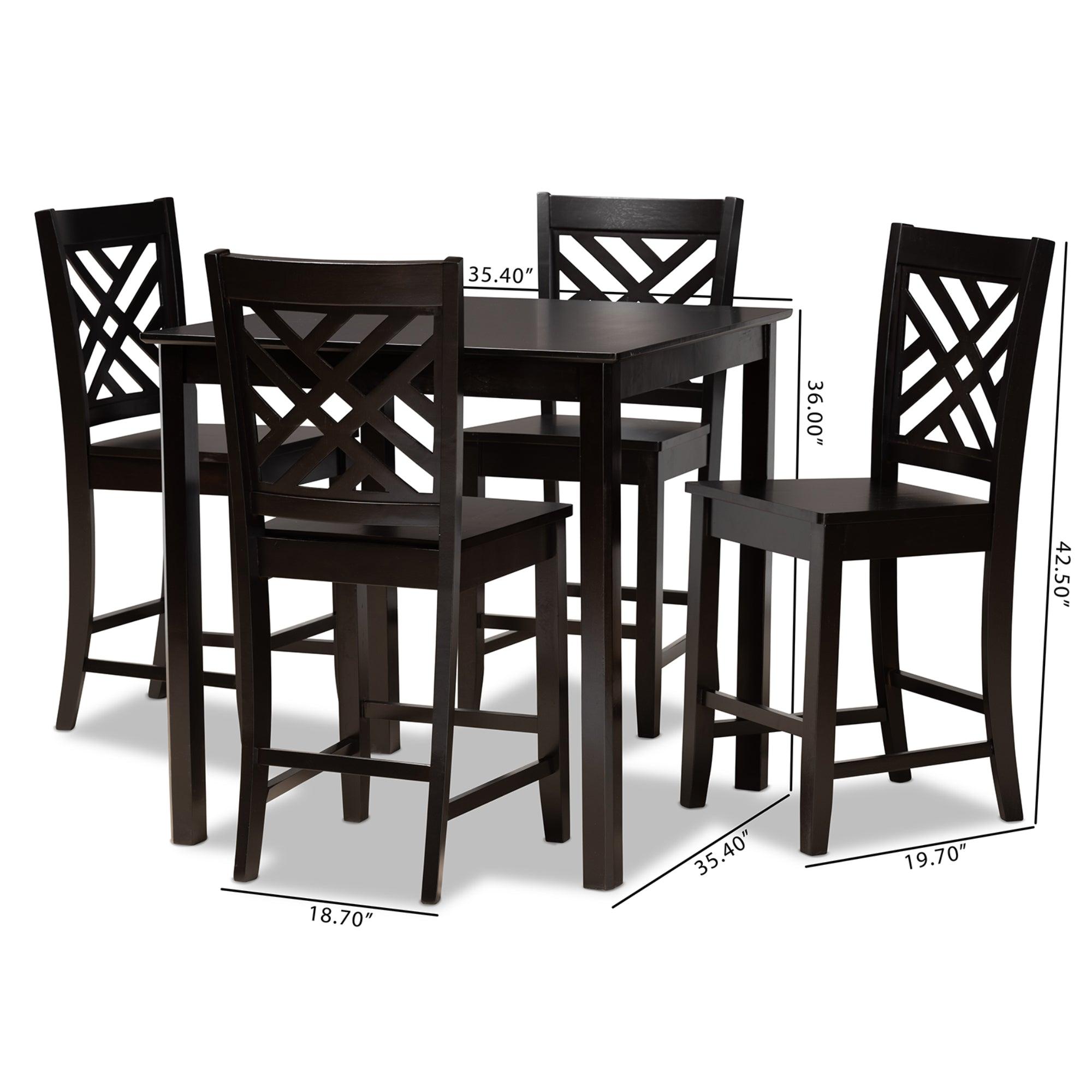 Caron Modern and Contemporary Finished Wood 5-Piece Pub Set