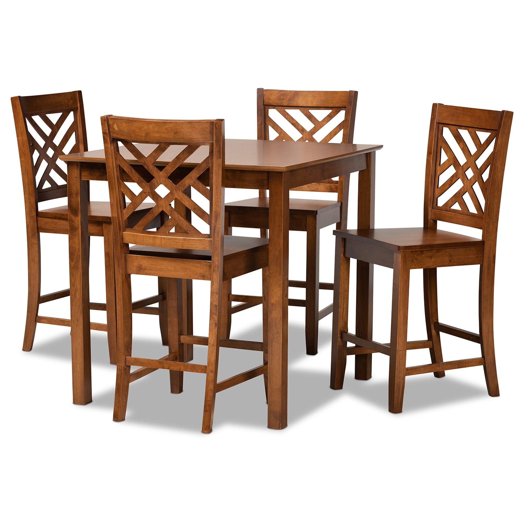 Caron Modern and Contemporary Finished Wood 5-Piece Pub Set