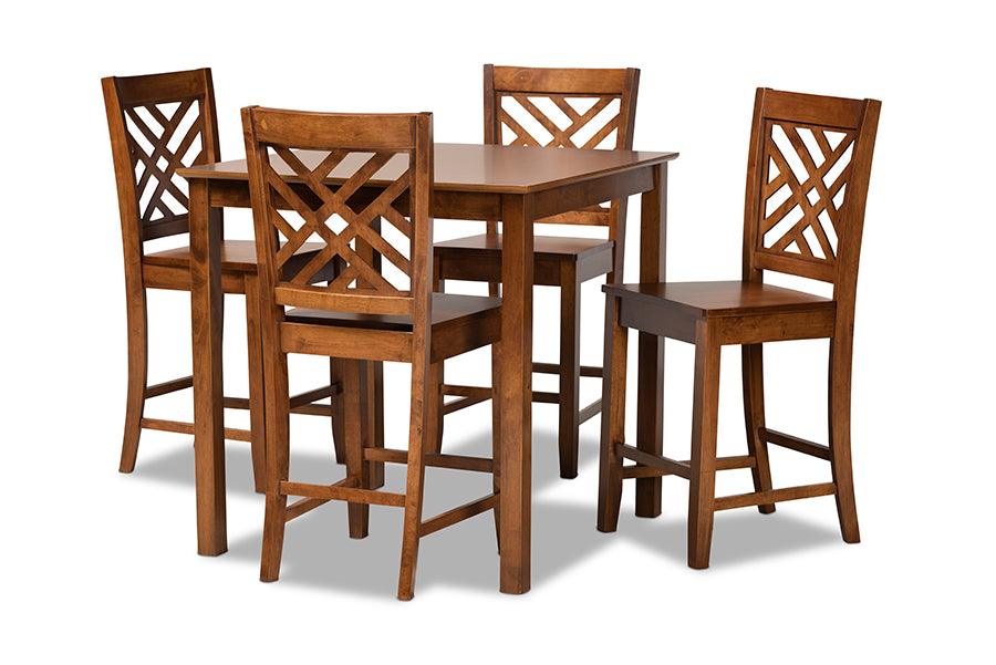 Caron Modern and Contemporary Finished Wood 5-Piece Pub Set