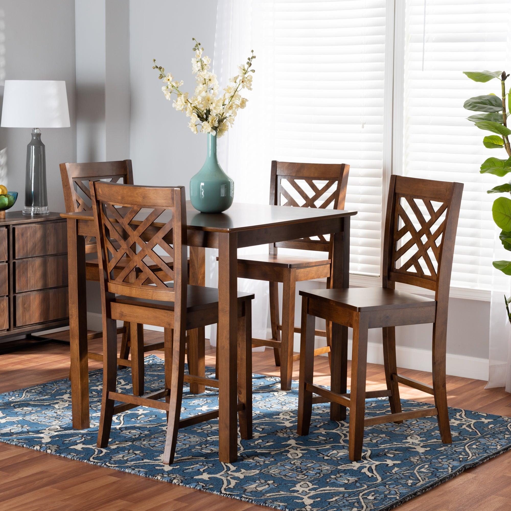 Caron Modern and Contemporary Finished Wood 5-Piece Pub Set