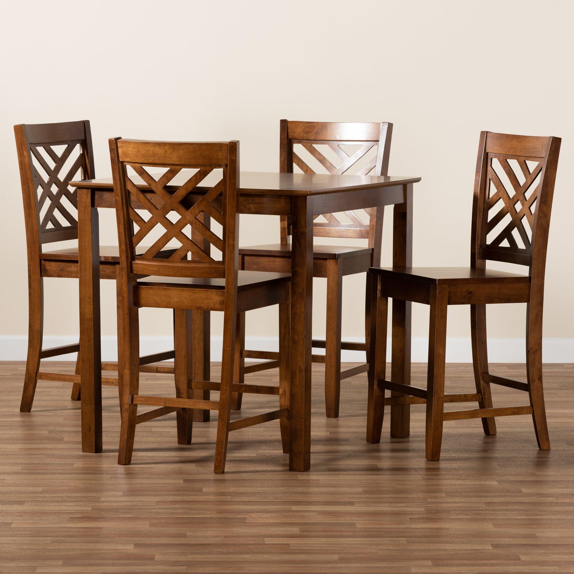 Caron Modern and Contemporary Finished Wood 5-Piece Pub Set