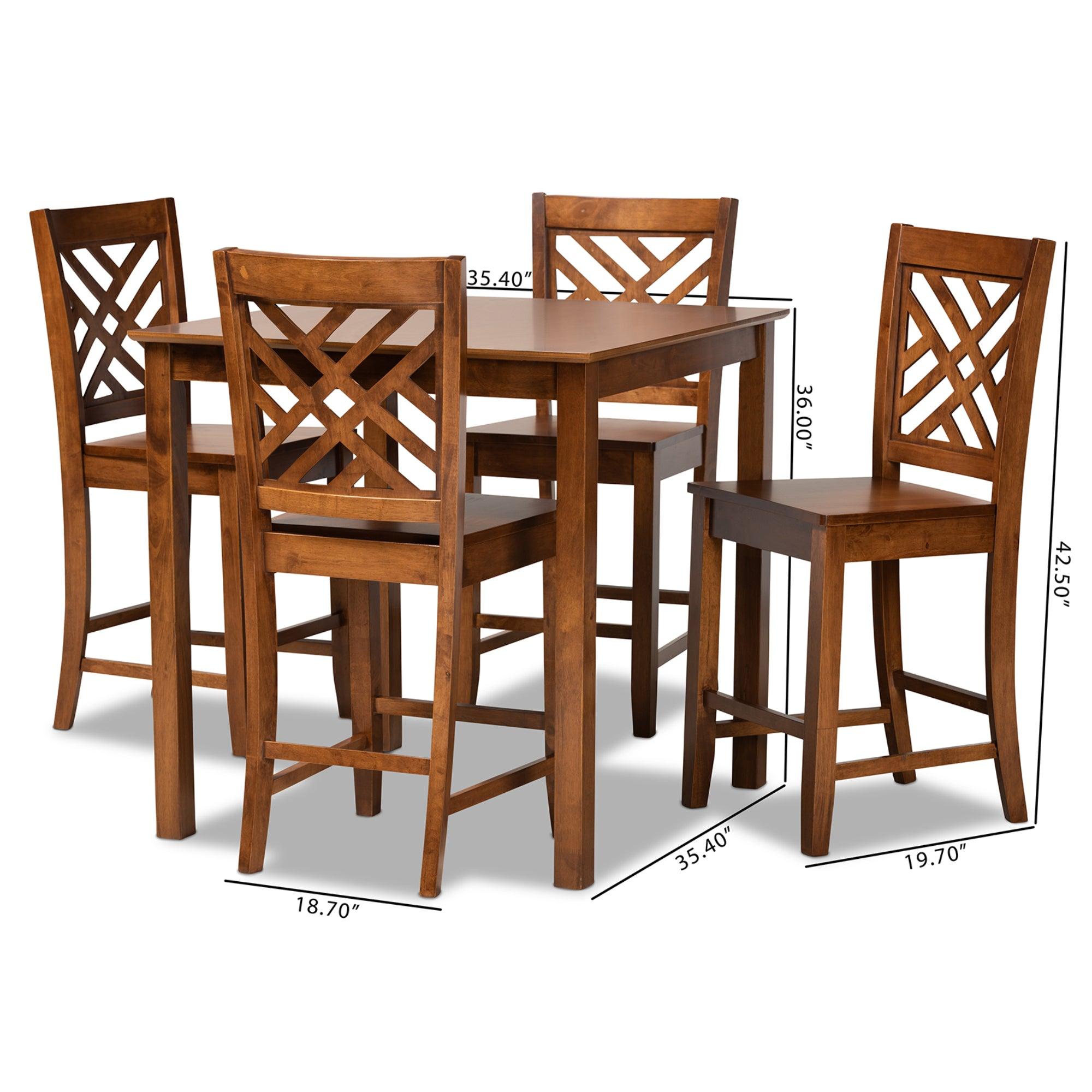 Caron Modern and Contemporary Finished Wood 5-Piece Pub Set