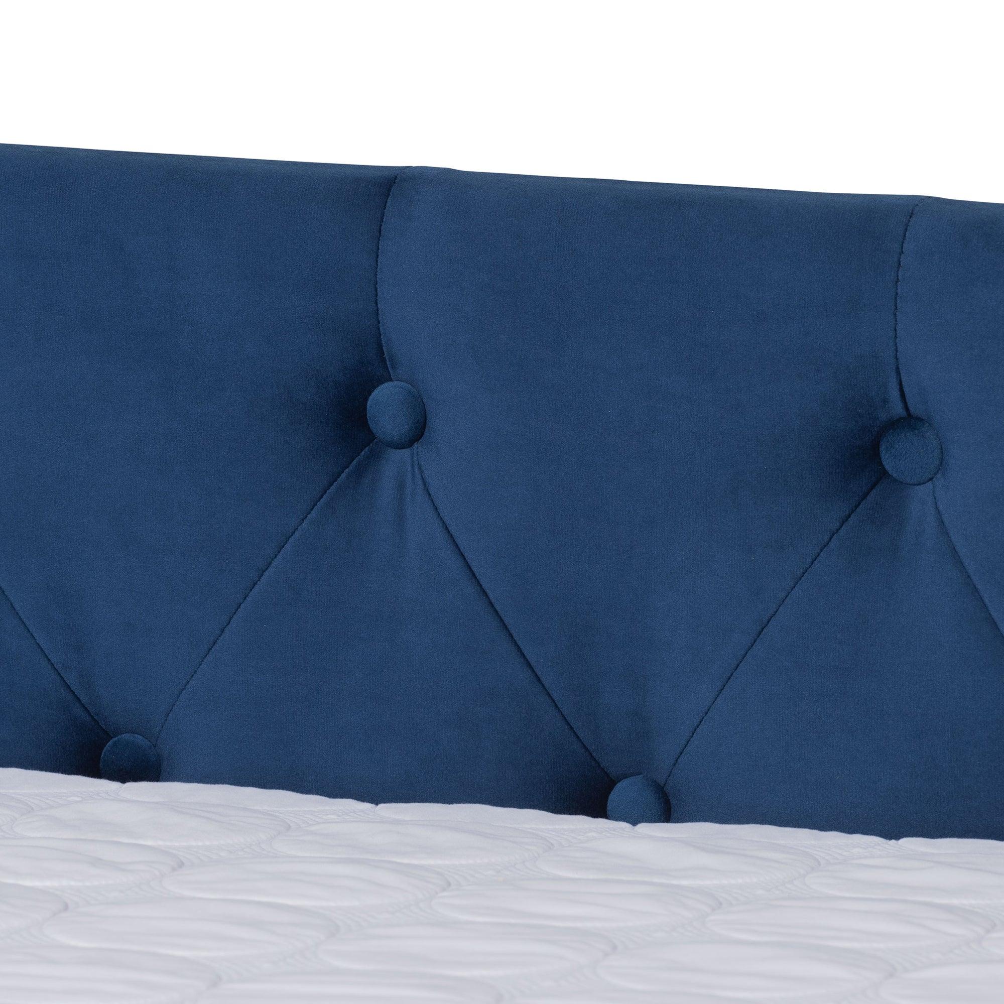 Larkin Modern and Contemporary Velvet Fabric Upholstered Daybed with Trundle