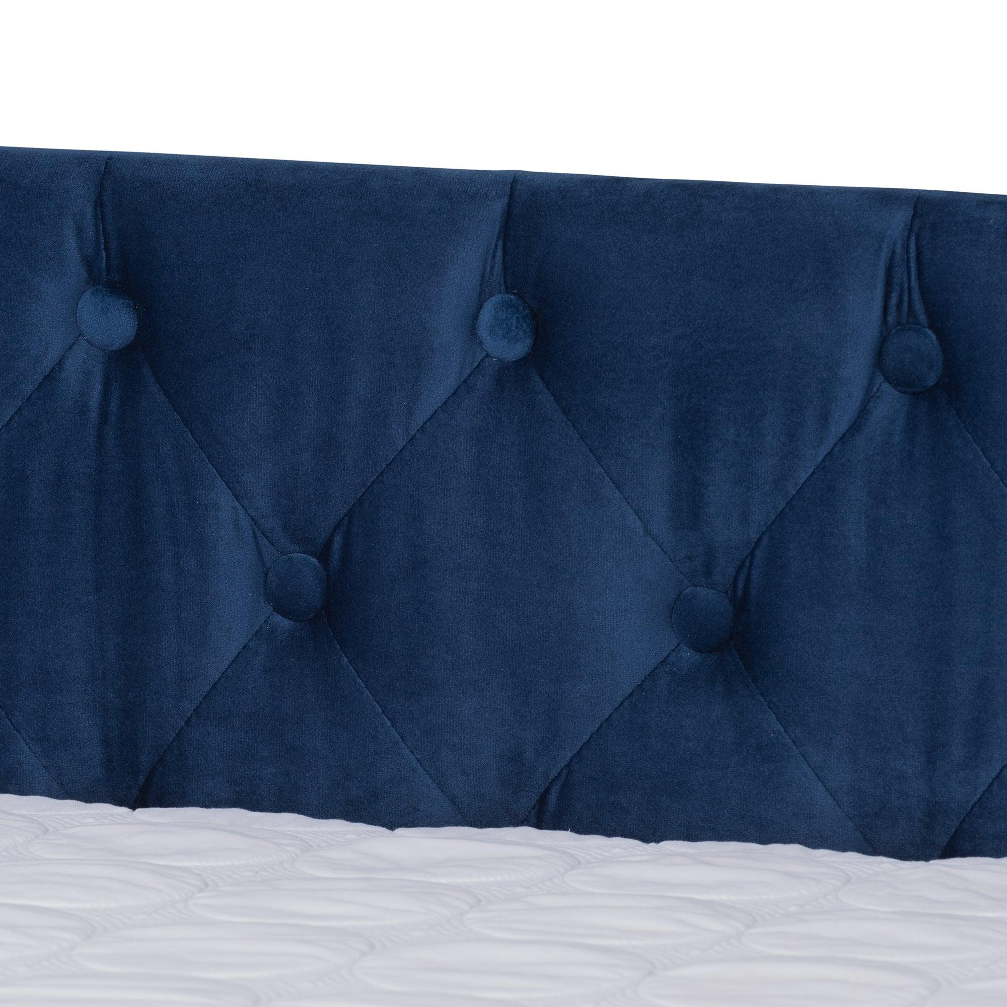 Raphael Modern and Contemporary Velvet Fabric Upholstered Daybed with Trundle