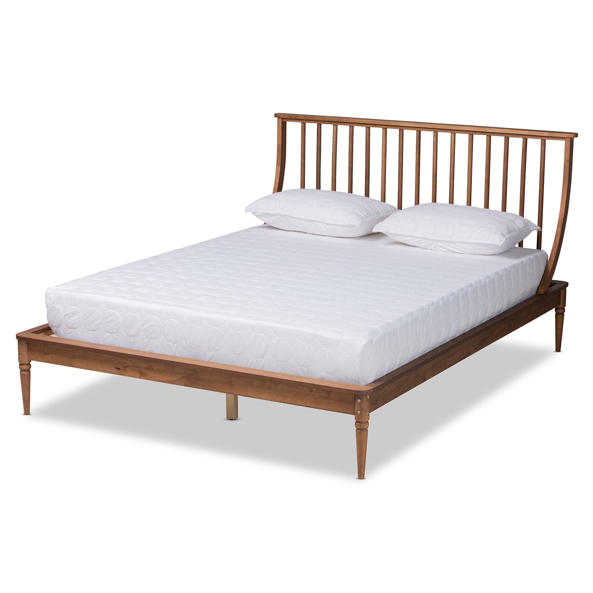 Abel Classic and Traditional Transitional Finished Wood Platform Bed