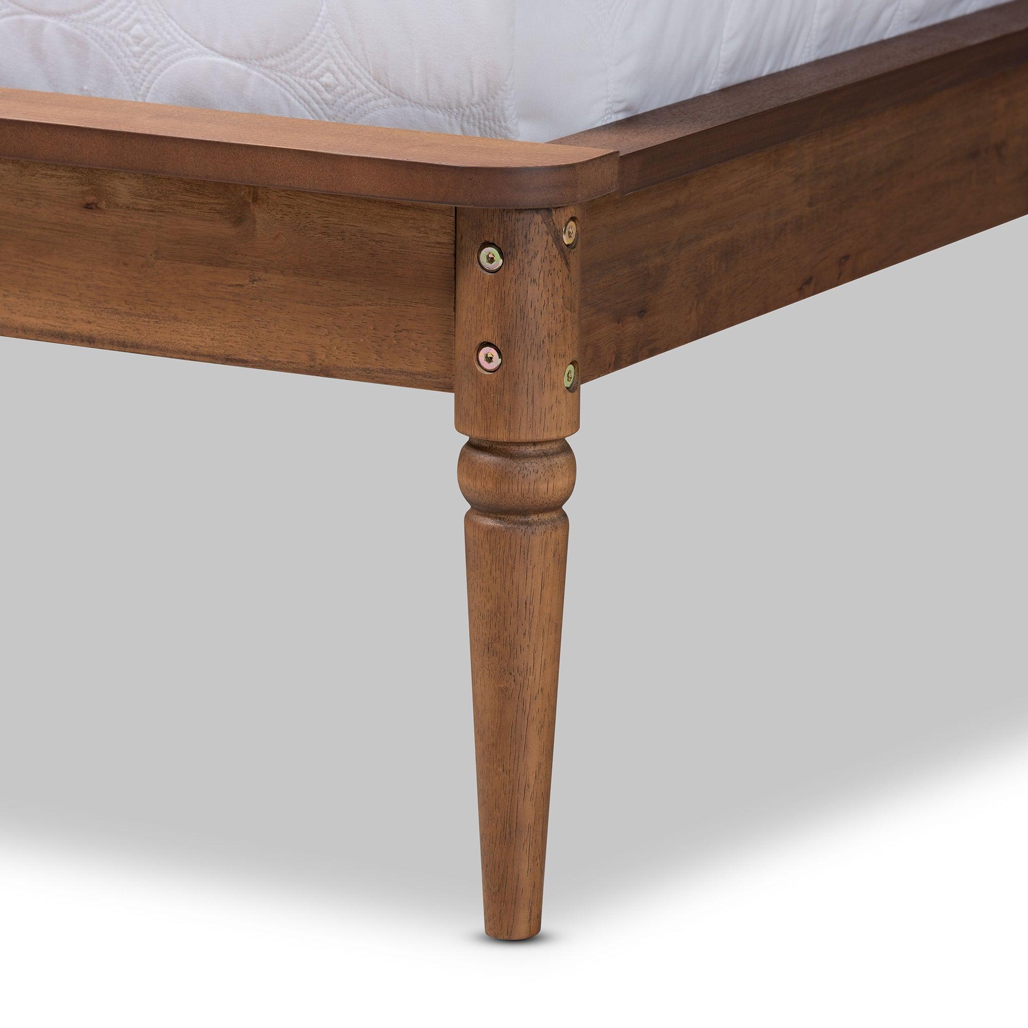 Abel Classic and Traditional Transitional Finished Wood Platform Bed