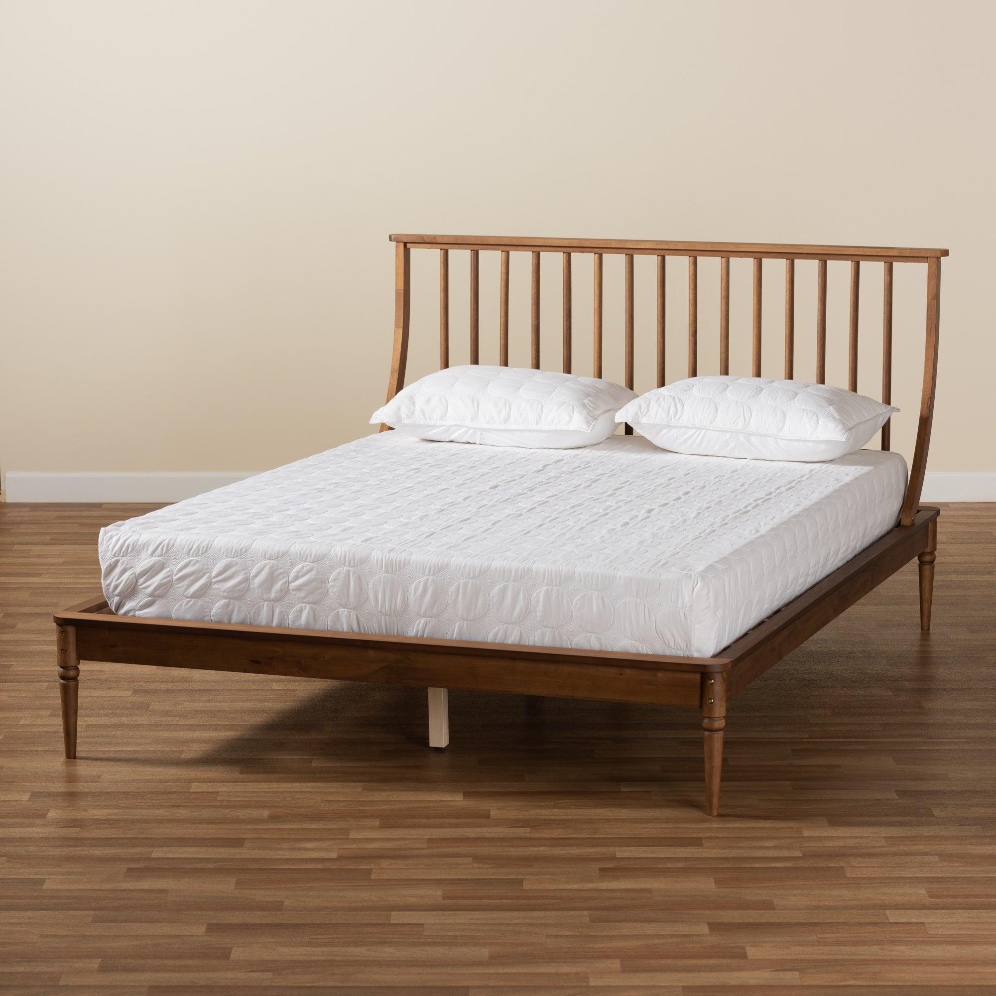 Abel Classic and Traditional Transitional Finished Wood Platform Bed