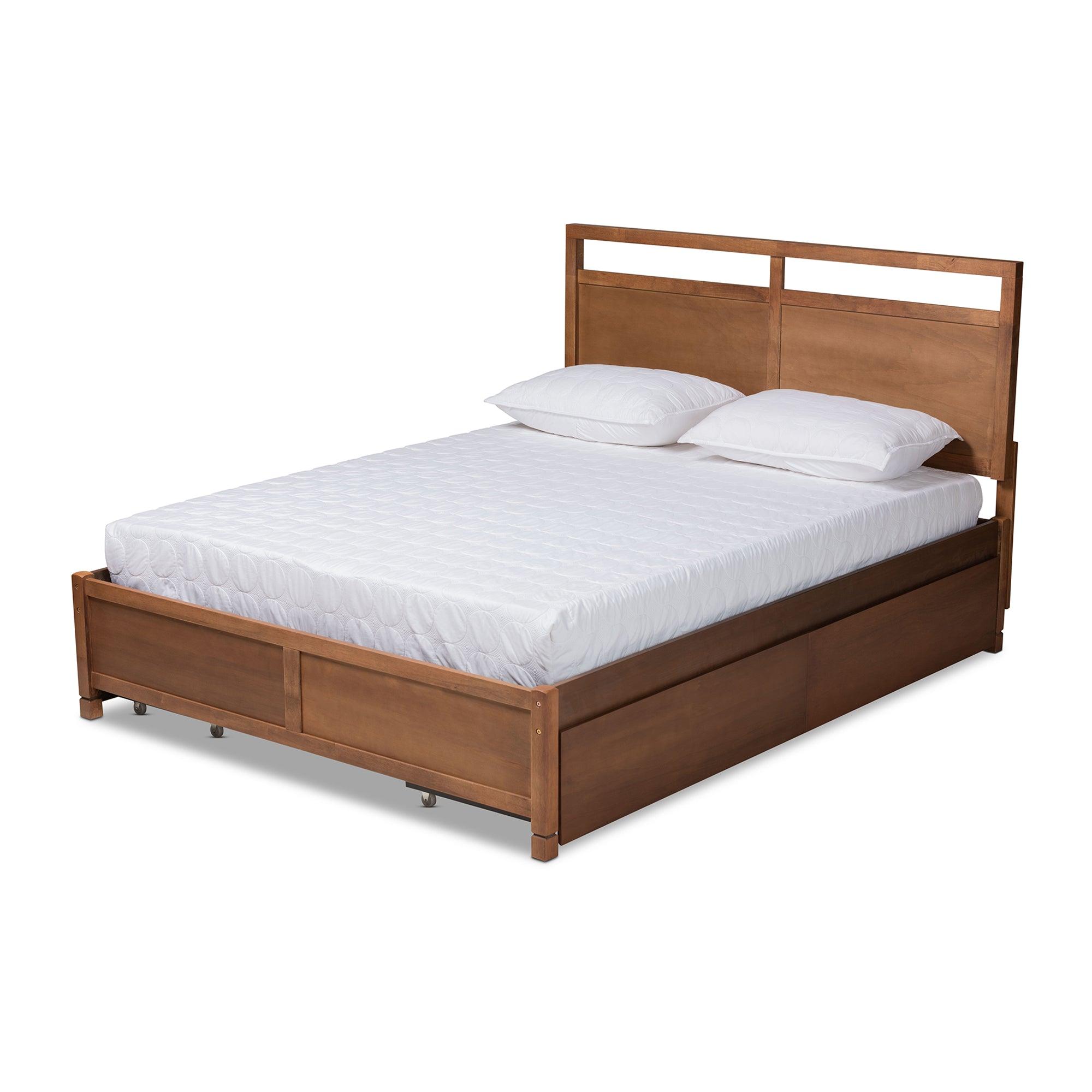 Saffron Modern and Contemporary Finished Wood 4-Drawer Platform Storage Bed