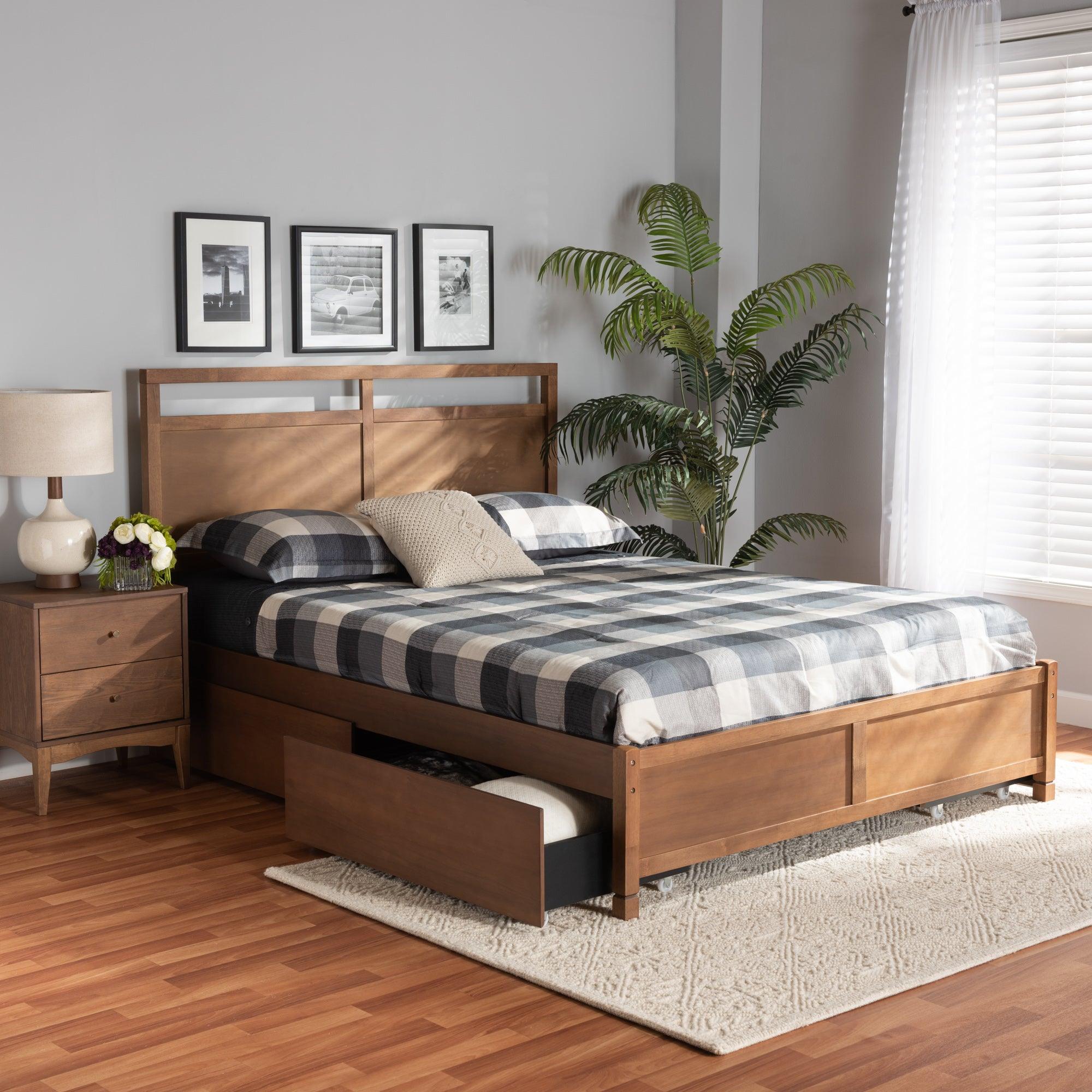 Saffron Modern and Contemporary Finished Wood 4-Drawer Platform Storage Bed