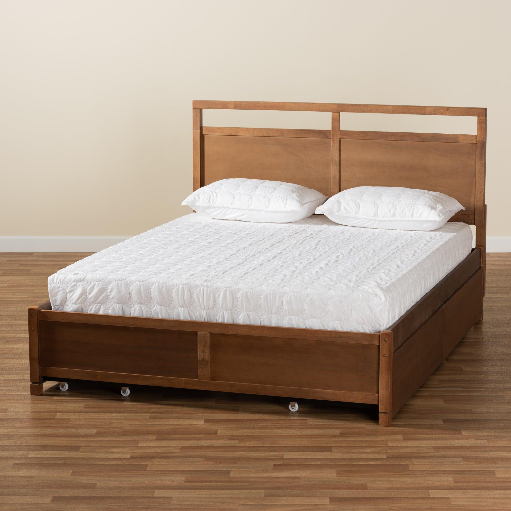 Saffron Modern and Contemporary Finished Wood 4-Drawer Platform Storage Bed