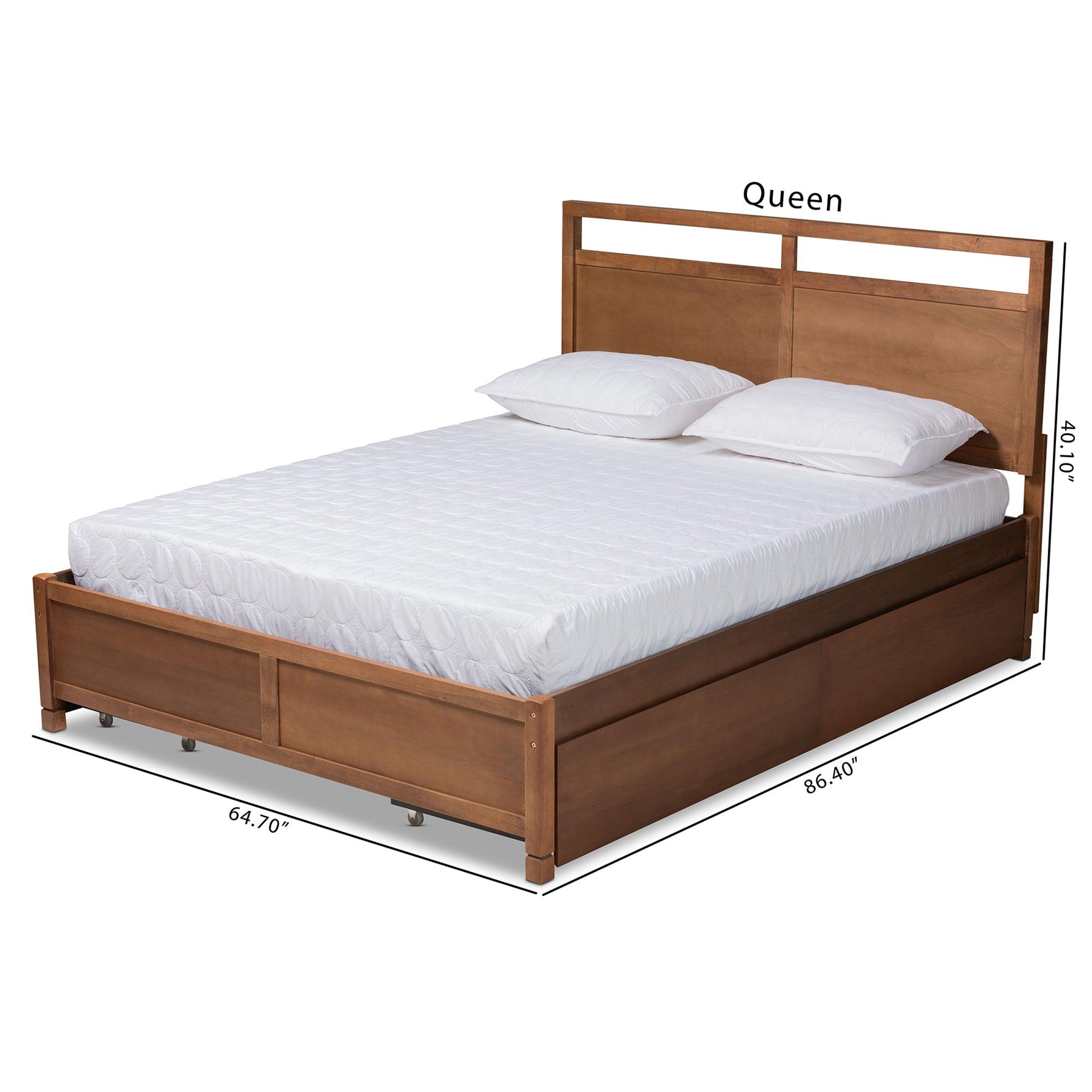 Saffron Modern and Contemporary Finished Wood 4-Drawer Platform Storage Bed