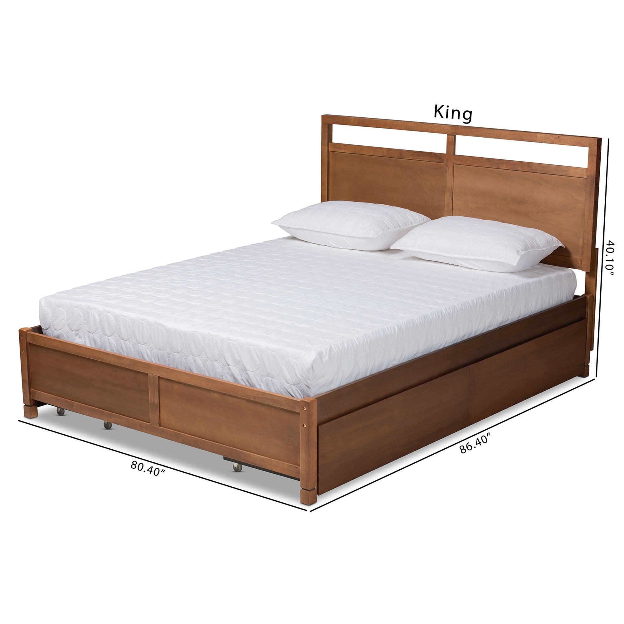 Saffron Modern and Contemporary Finished Wood 4-Drawer Platform Storage Bed