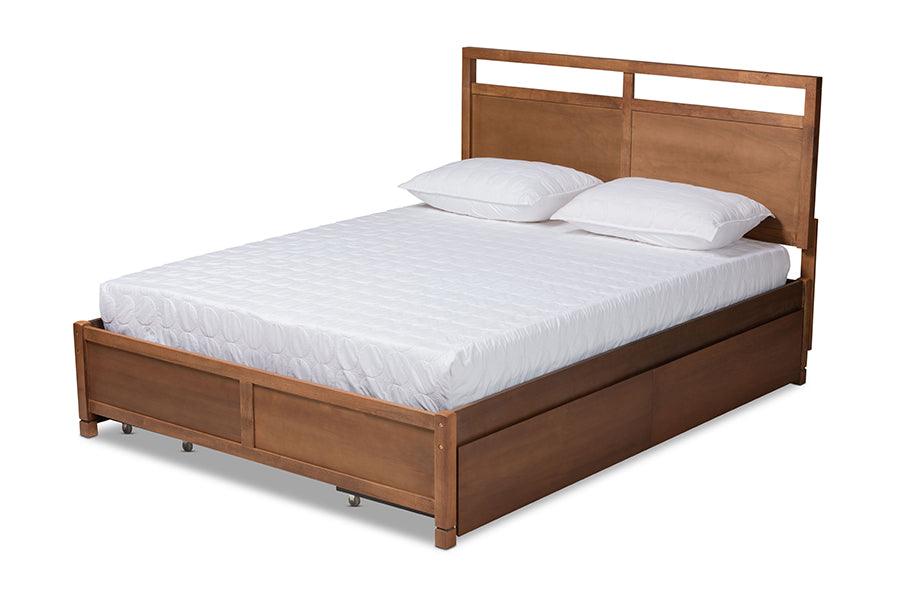 Saffron Modern and Contemporary Finished Wood 4-Drawer Platform Storage Bed