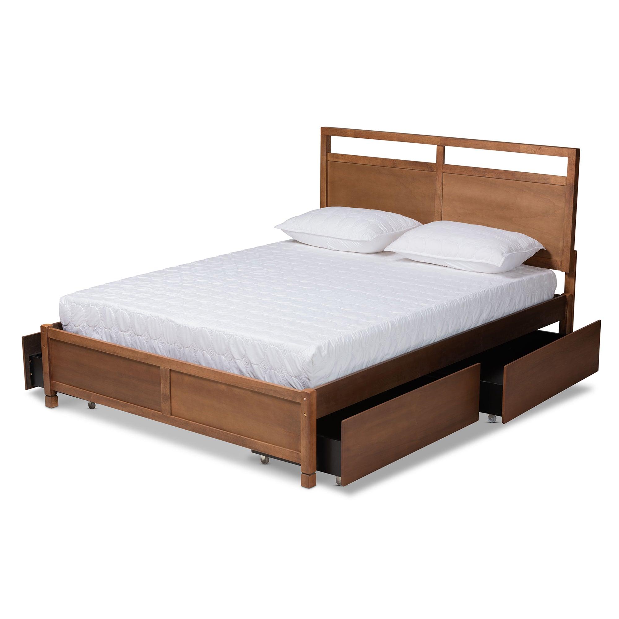 Saffron Modern and Contemporary Finished Wood 4-Drawer Platform Storage Bed