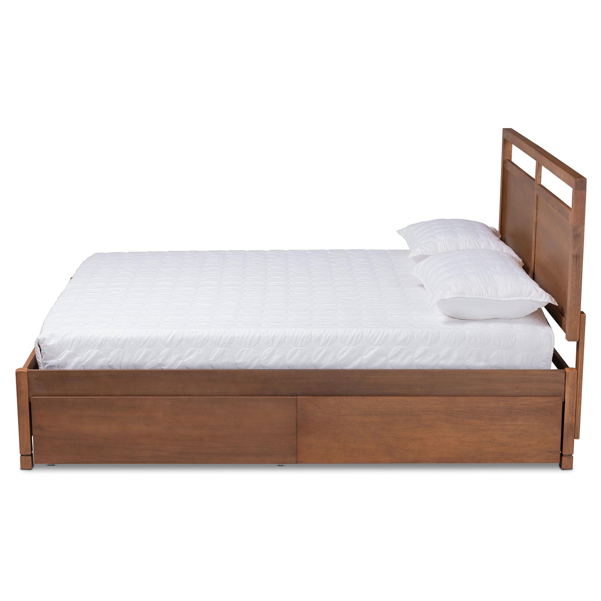 Saffron Modern and Contemporary Finished Wood 4-Drawer Platform Storage Bed