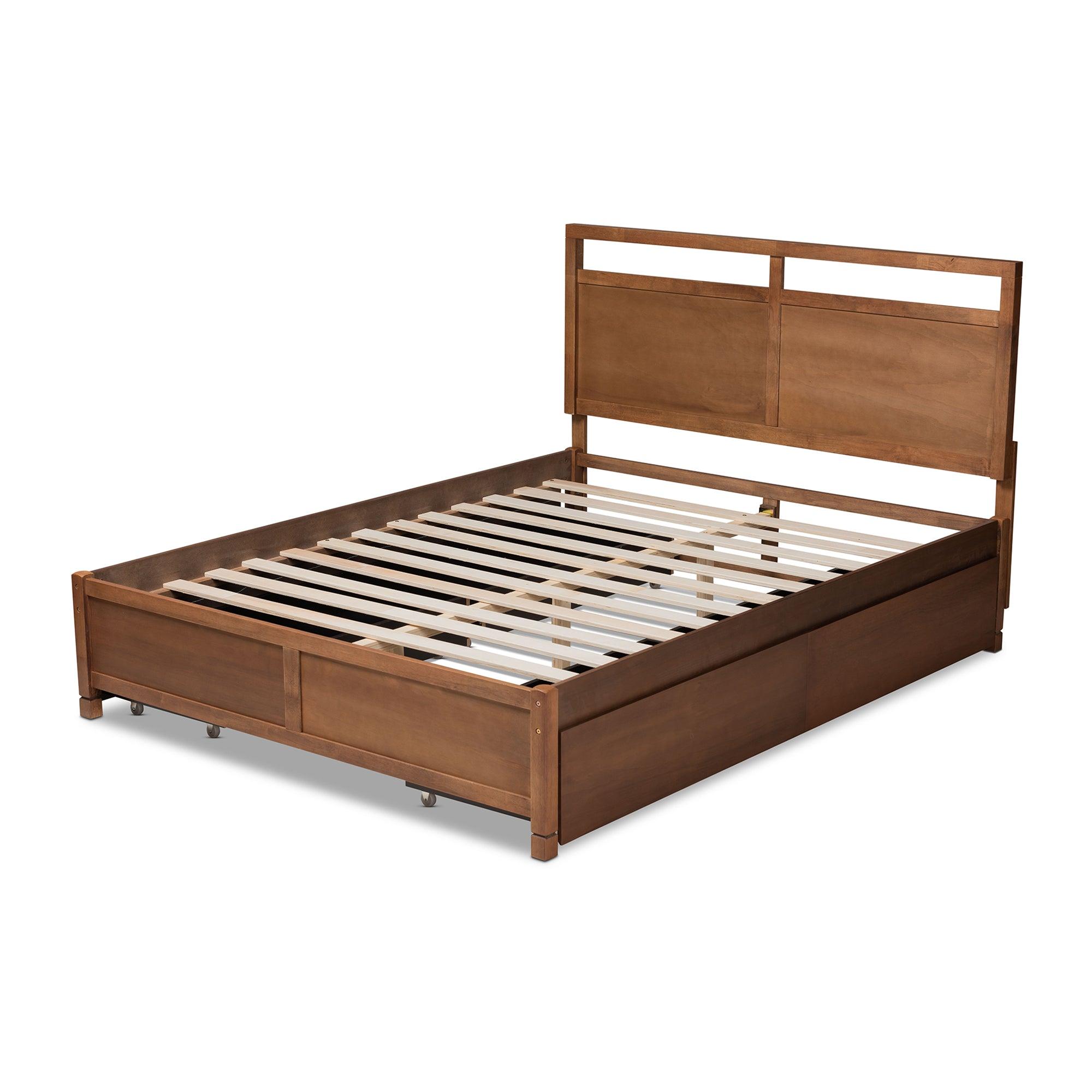 Saffron Modern and Contemporary Finished Wood 4-Drawer Platform Storage Bed