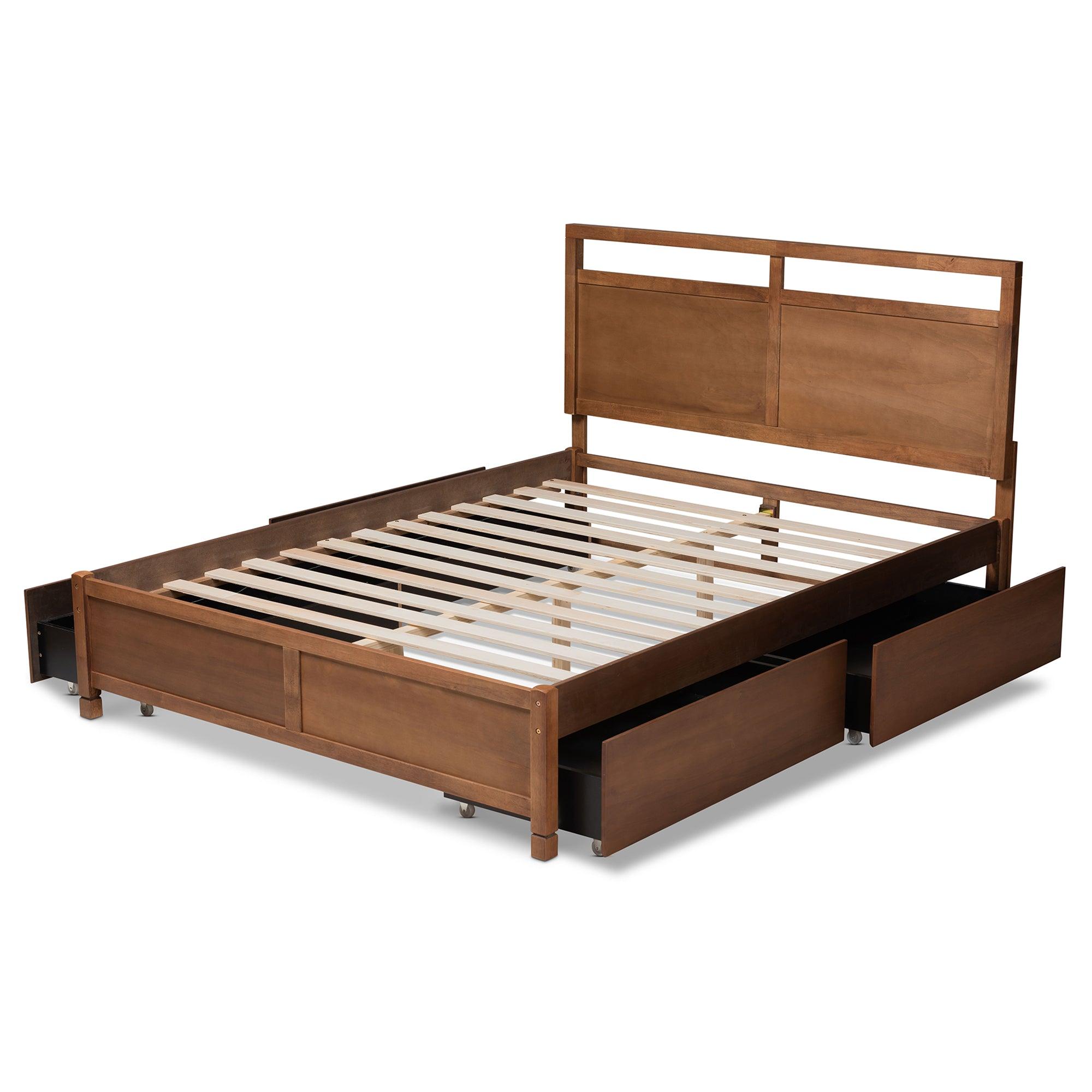 Saffron Modern and Contemporary Finished Wood 4-Drawer Platform Storage Bed