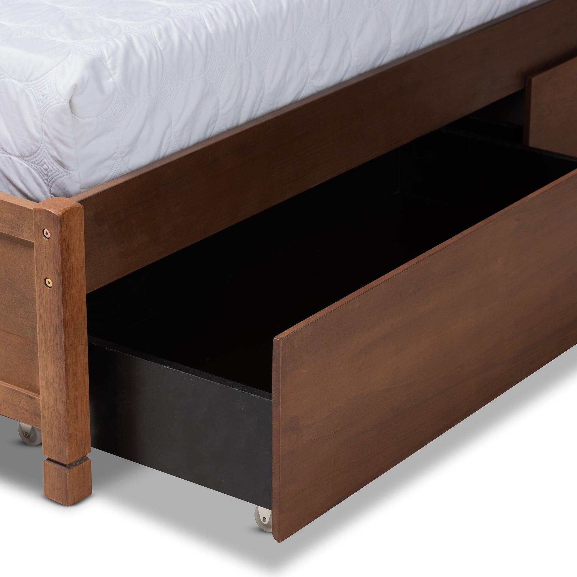 Saffron Modern and Contemporary Finished Wood 4-Drawer Platform Storage Bed