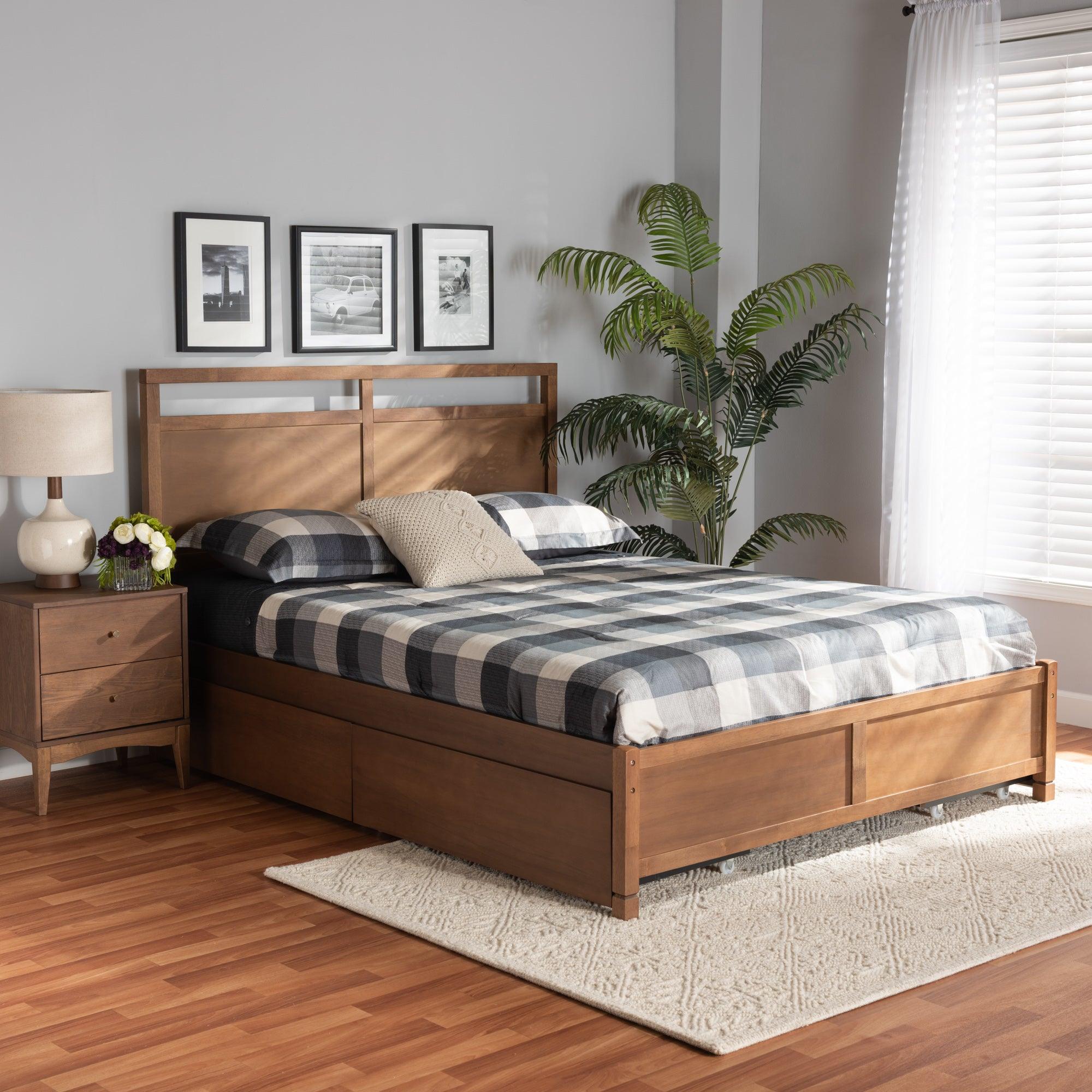 Saffron Modern and Contemporary Finished Wood 4-Drawer Platform Storage Bed