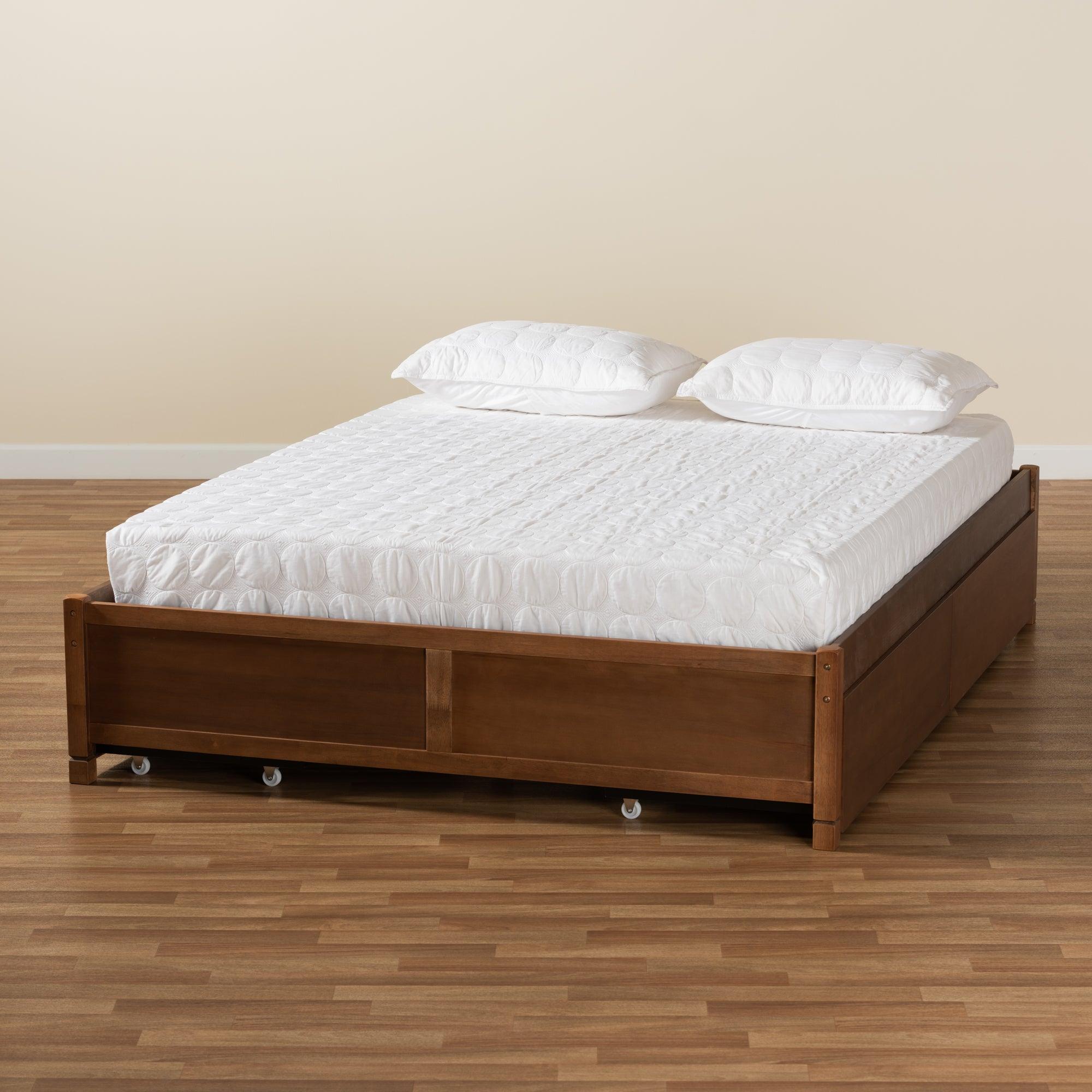 Yara Modern and Contemporary Finished Wood 4-Drawer Platform Storage Bed Frame